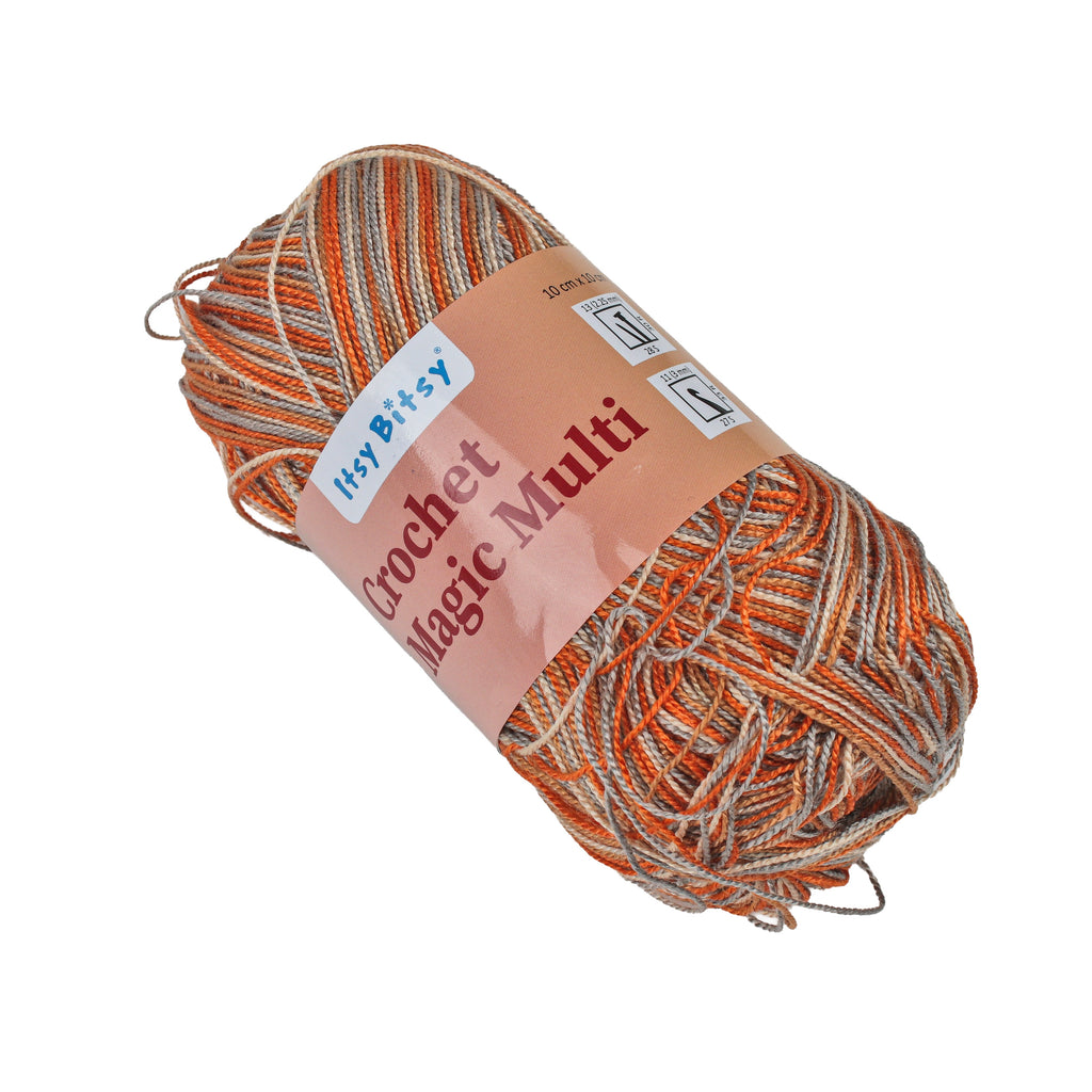 Crochet Magic Knitting/Crochet Multi Yarn 100% Acrylic Orange Granite 400m 100g