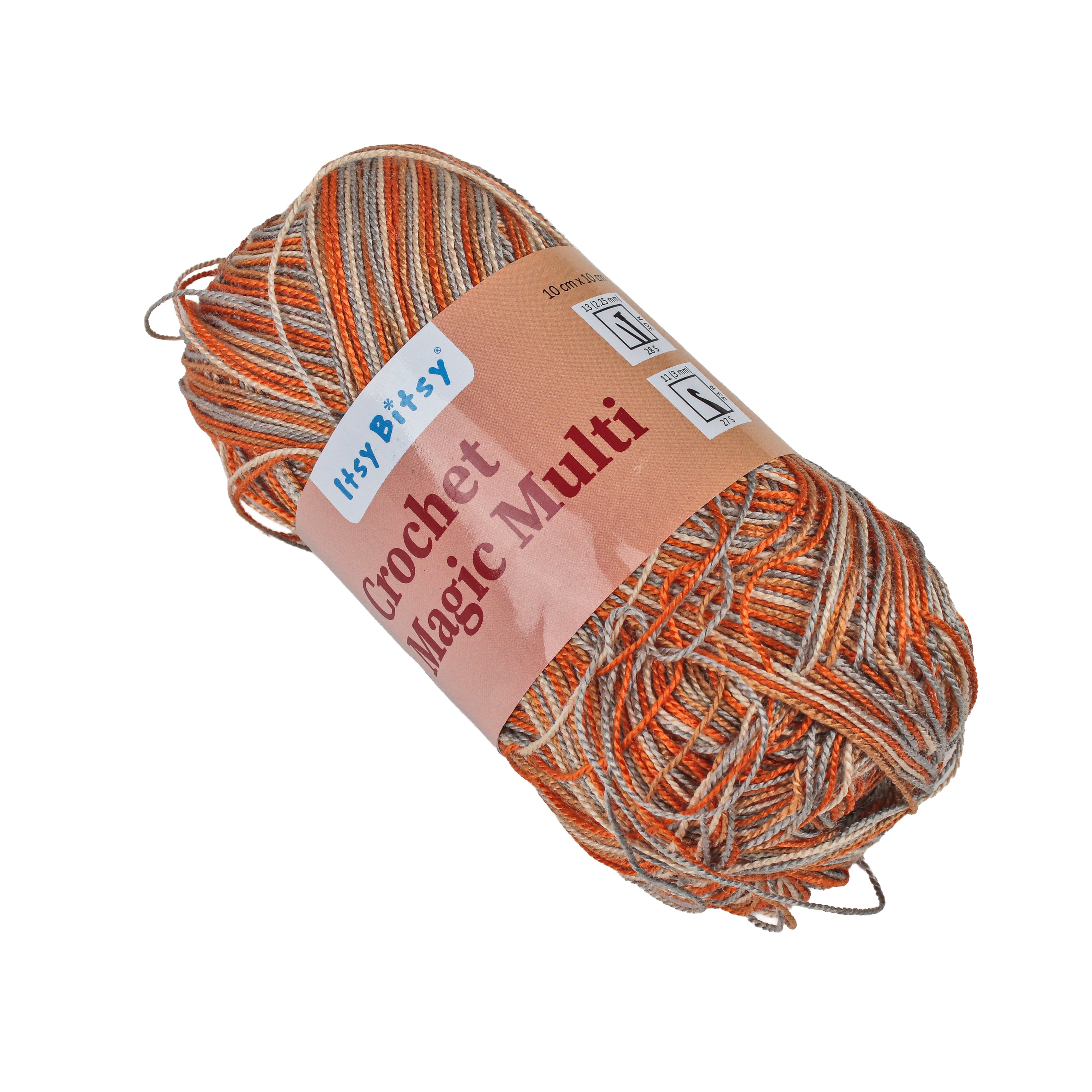 Crochet Magic Knitting/Crochet Multi Yarn 100% Acrylic Orange Granite 400m 100g