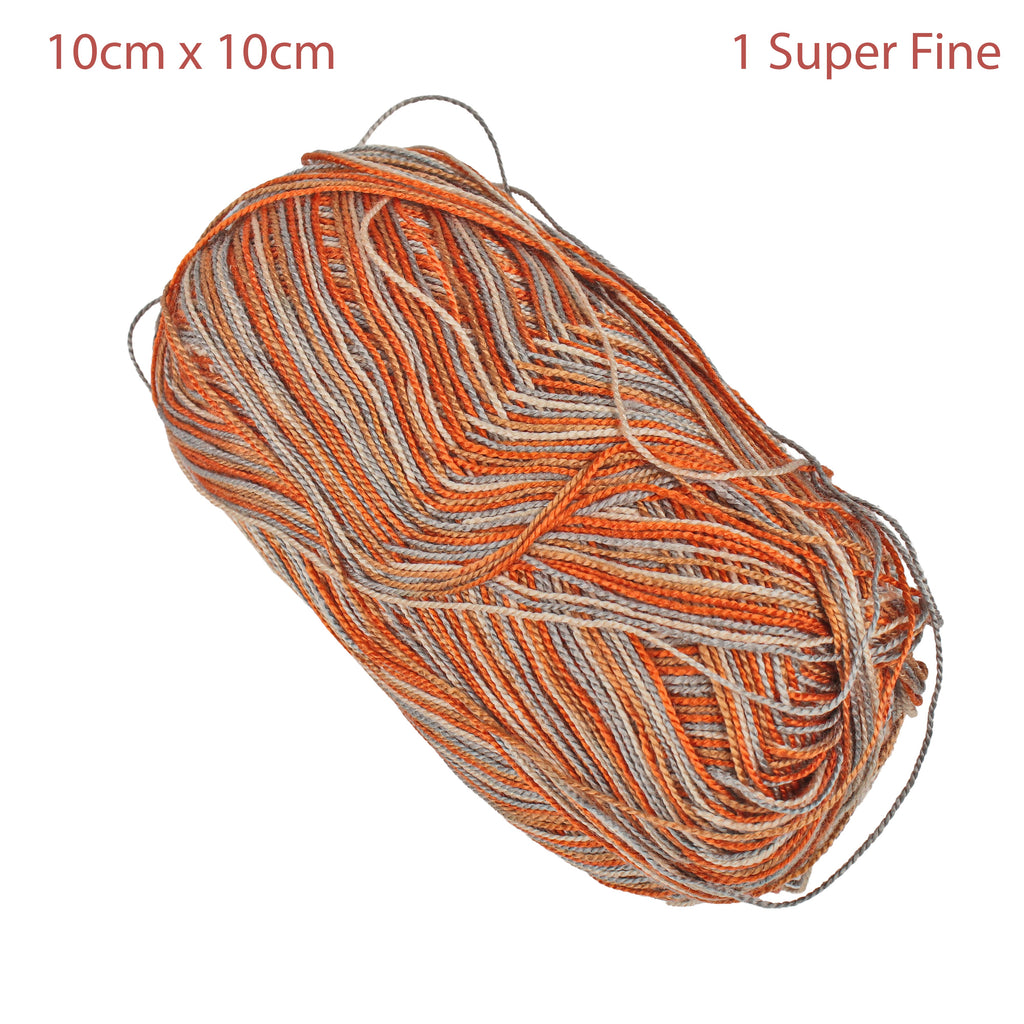 Crochet Magic Knitting/Crochet Multi Yarn 100% Acrylic Orange Granite 400m 100g