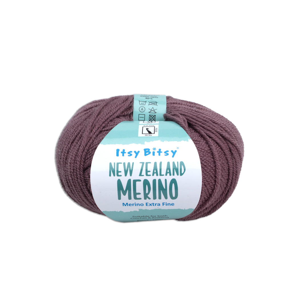 New Zealand Merino Knitting/Crochet Yarn 100% Merino Wool Dusty Mauve 140m 50g