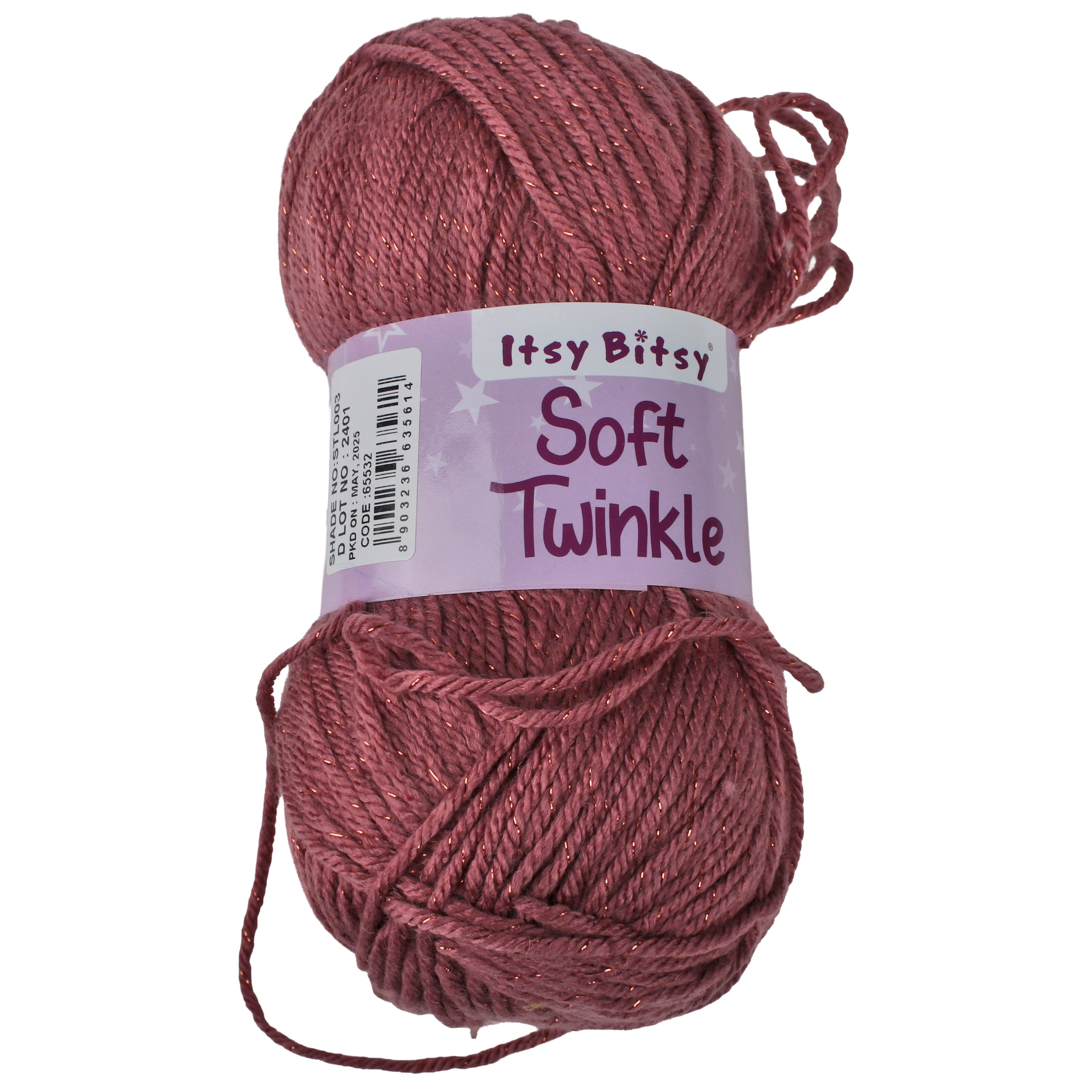 Soft Twinkle Knitting/Crochet Yarn 99% Anti Pill Acrylic Dusky Pink 170m 100g