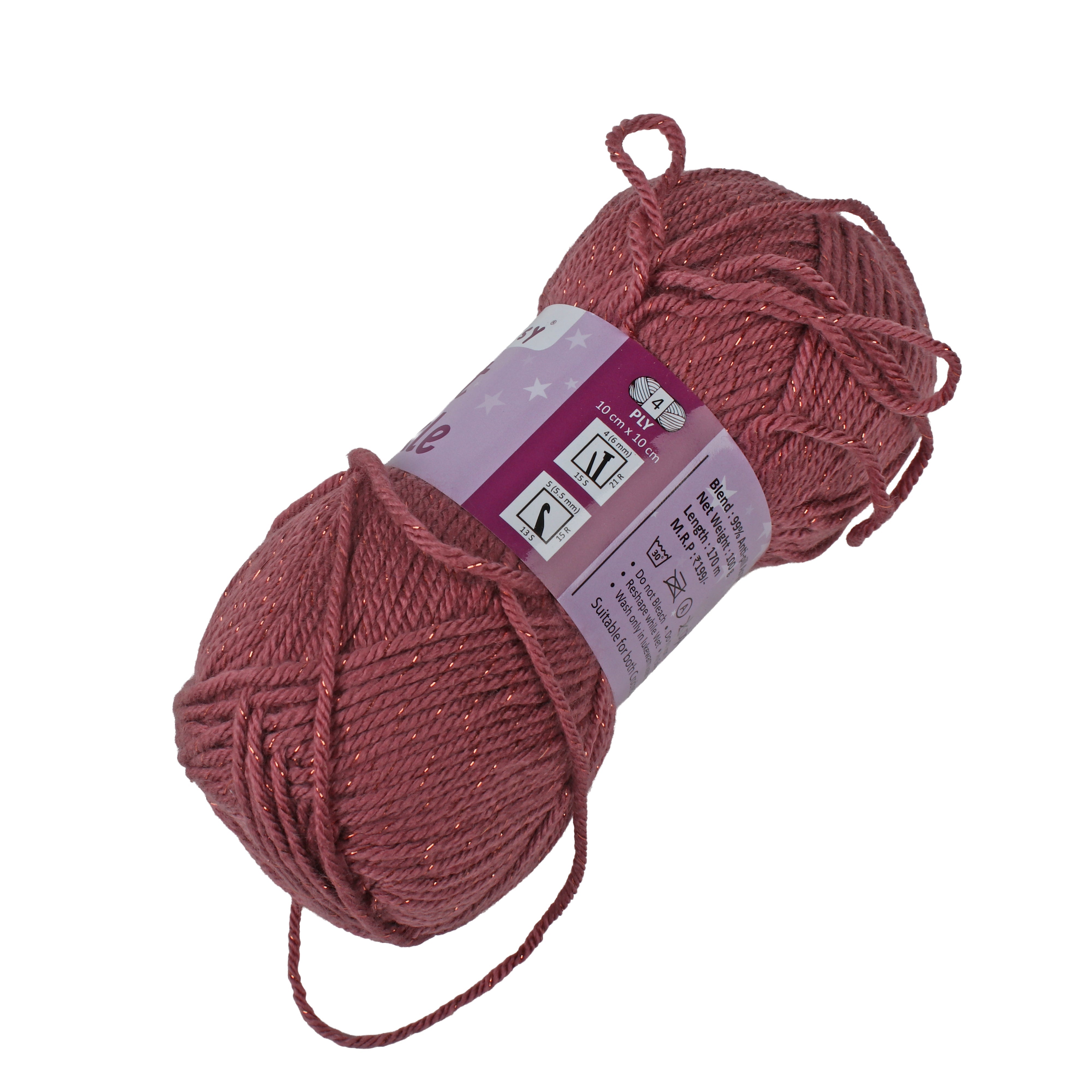 Soft Twinkle Knitting/Crochet Yarn 99% Anti Pill Acrylic Dusky Pink 170m 100g