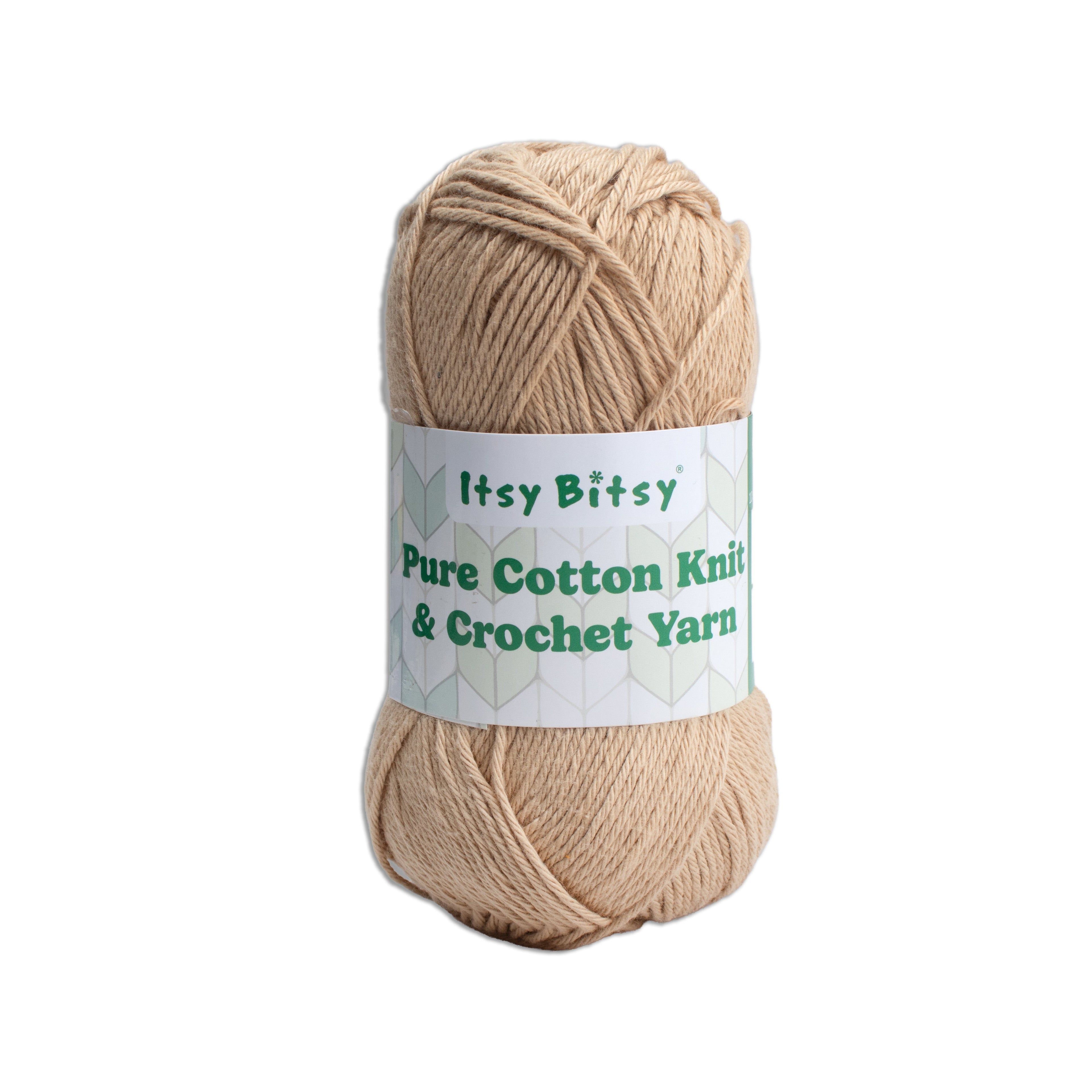 Pure Cotton Knitting/Crochet Yarn 100% Cotton Honey Wheat 130m 50g