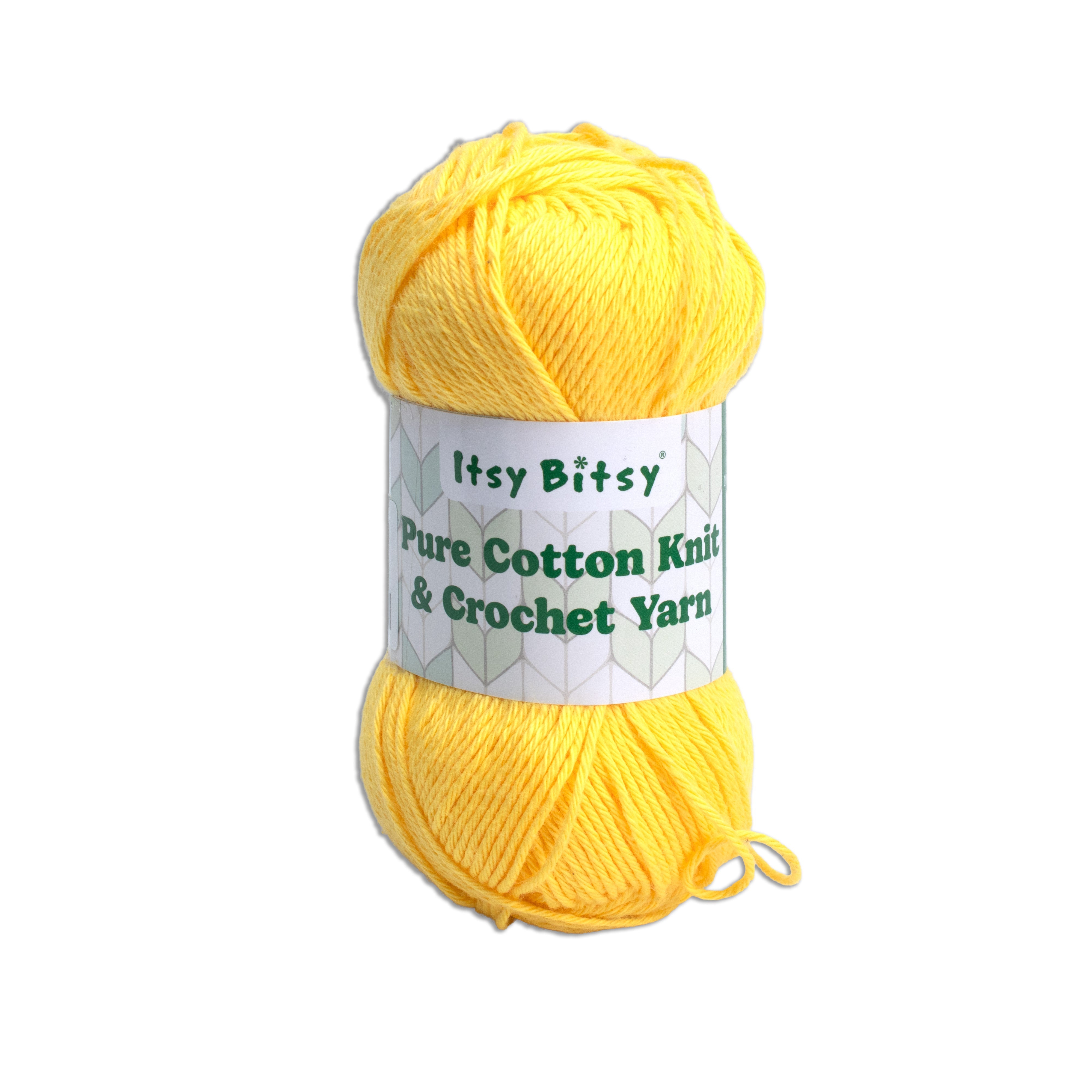 Pure Cotton Knitting/Crochet Yarn 100% Cotton Canary Yellow 130m 50g