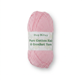 Pure Cotton Knitting/Crochet Yarn 100% Cotton Soft Pink 130m 50g