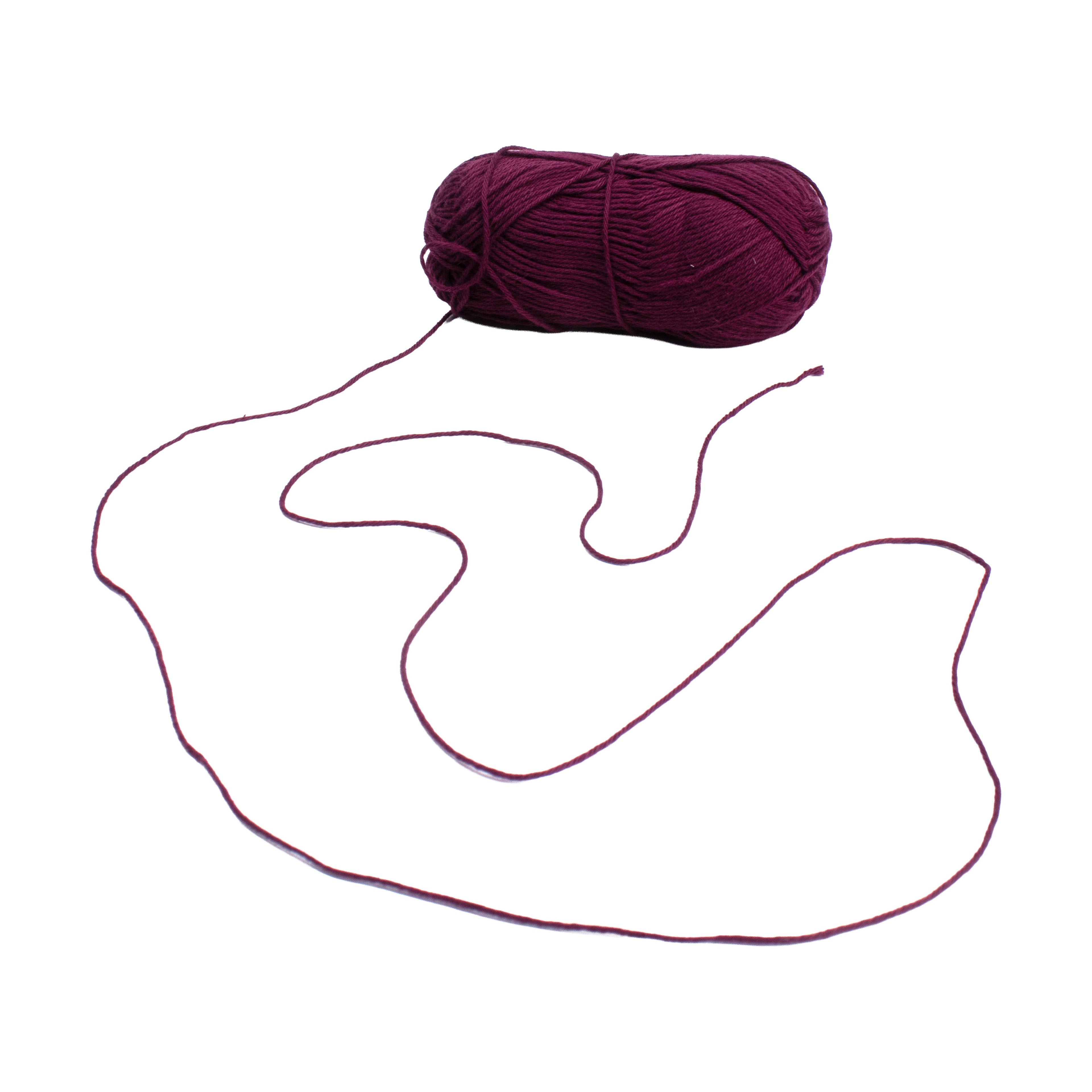 Pure Cotton Knitting/Crochet Yarn 100% Cotton Red Wine 130m 50g