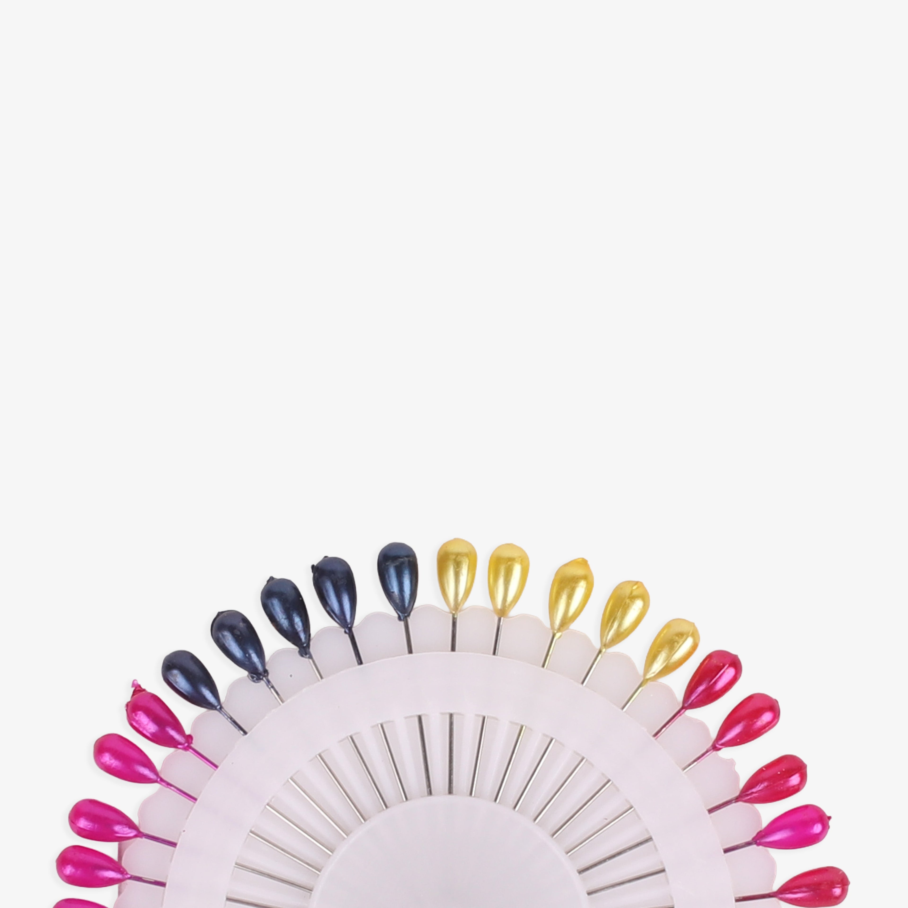 Pearl Head Scarf Pin Multicolour 40pcs Blister