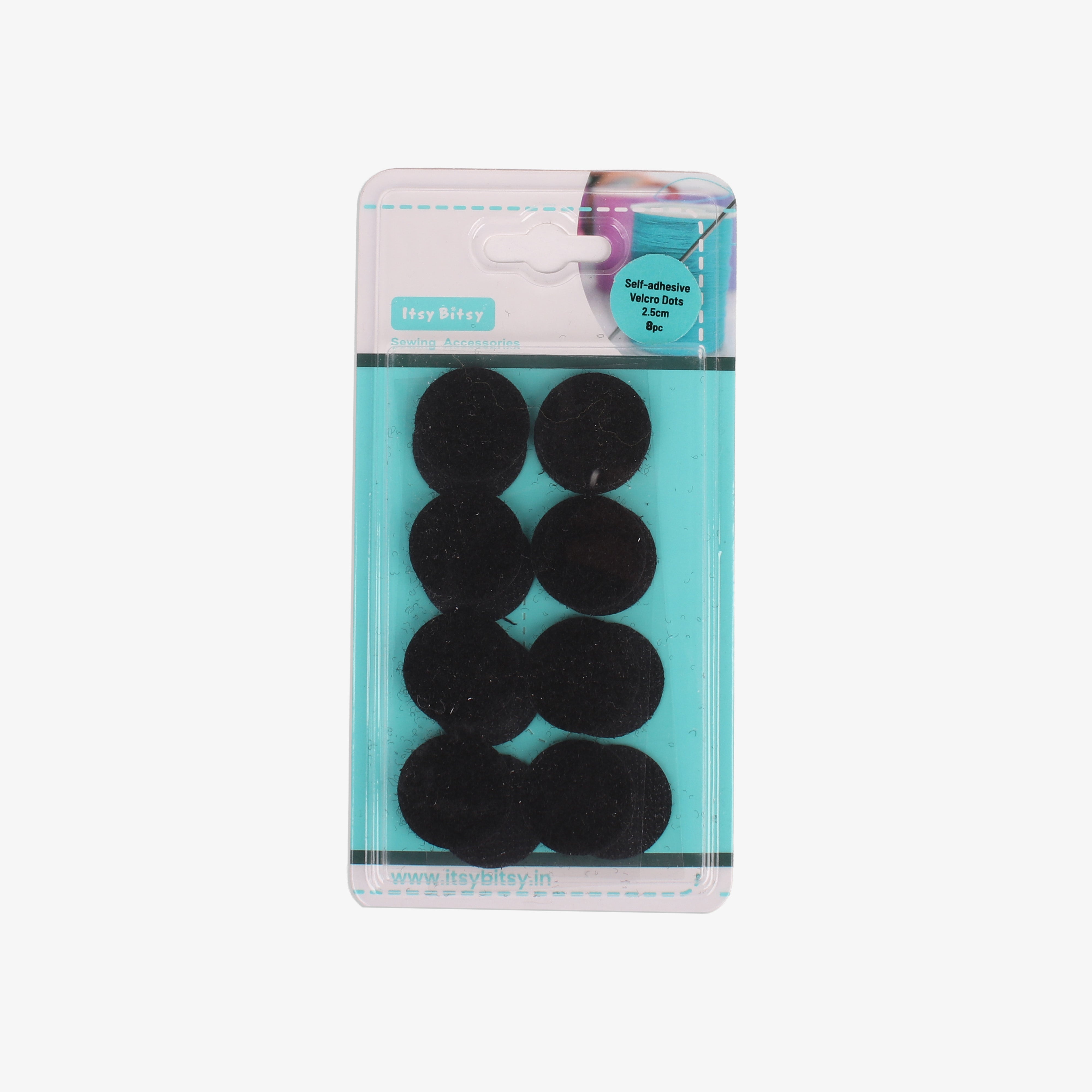 Velcro Dot Self Adhesive Black 2.5cm 8 Set Blister