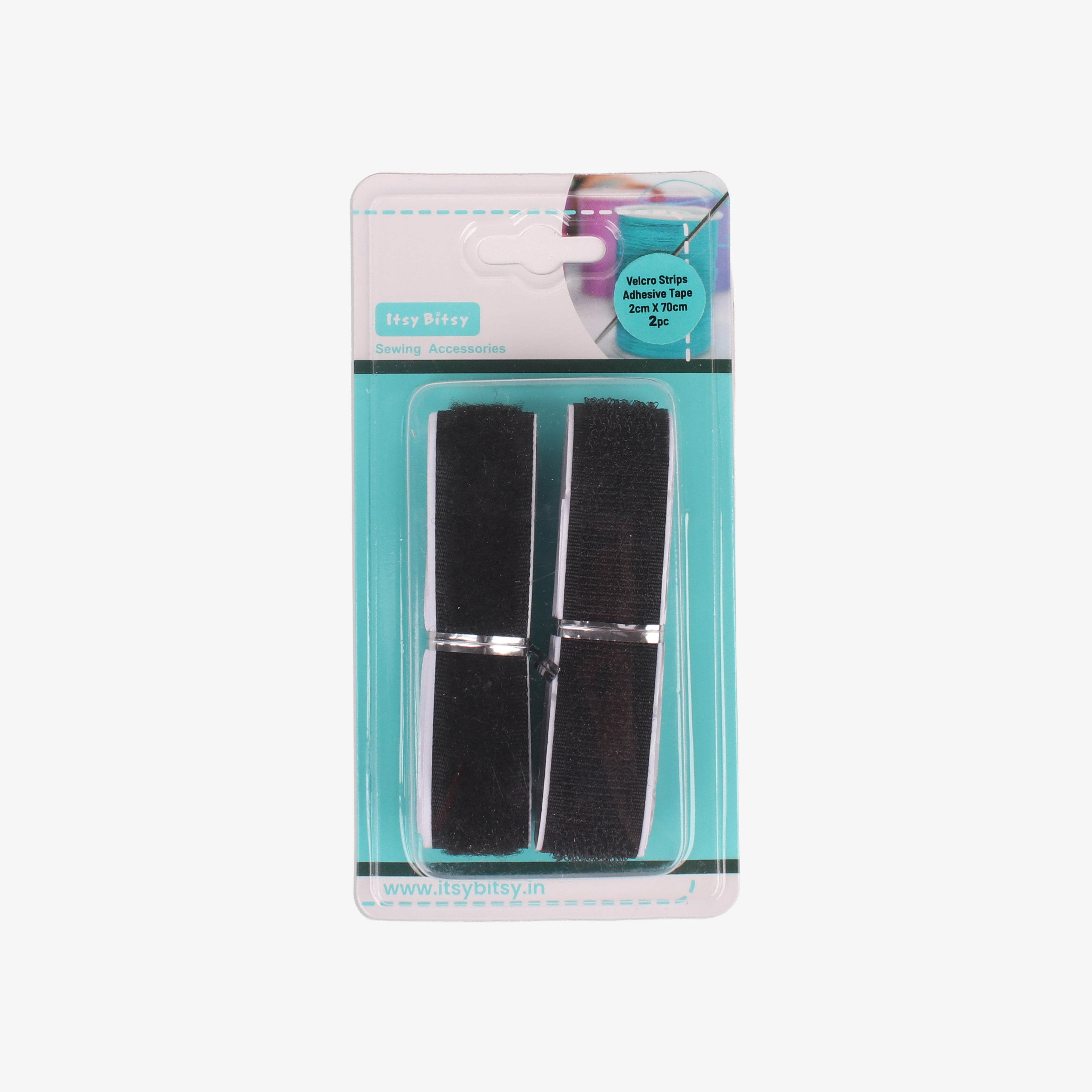 Velcro Adhesive Black 2 X 70cm Blister