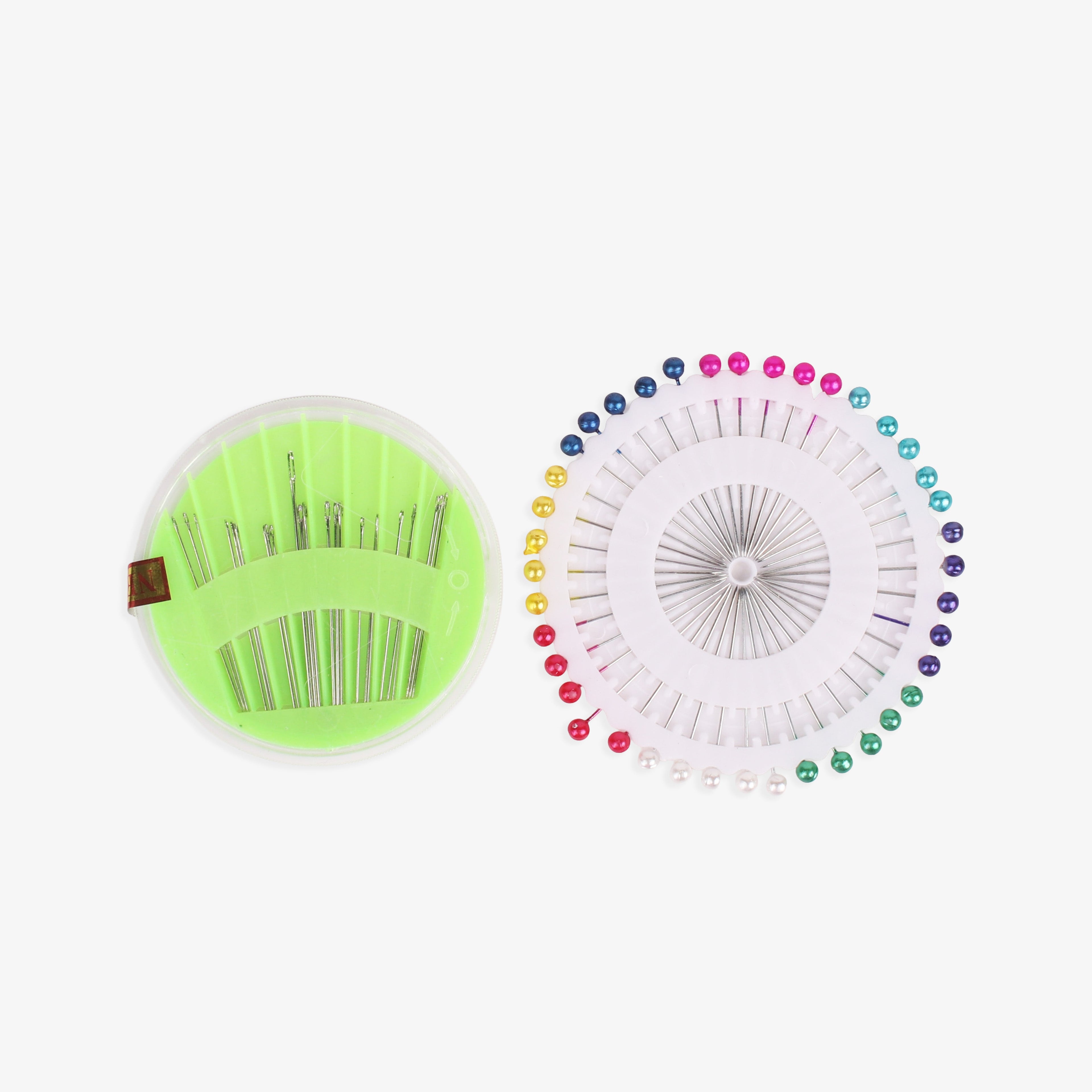 Compact Assorted Needle Set With Pearl Head Scarf Pin Multicoloured Blister