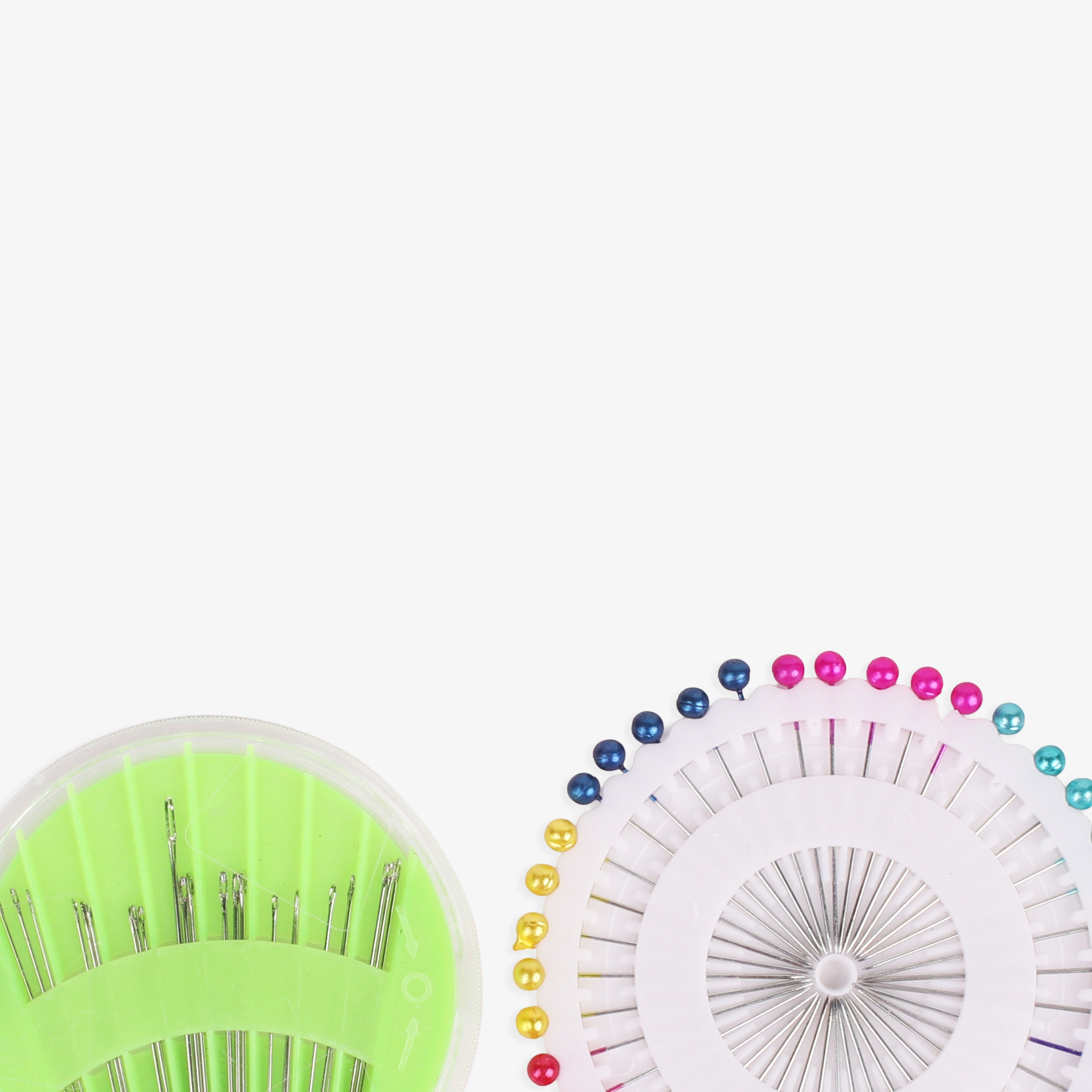 Compact Assorted Needle Set With Pearl Head Scarf Pin Multicoloured Blister
