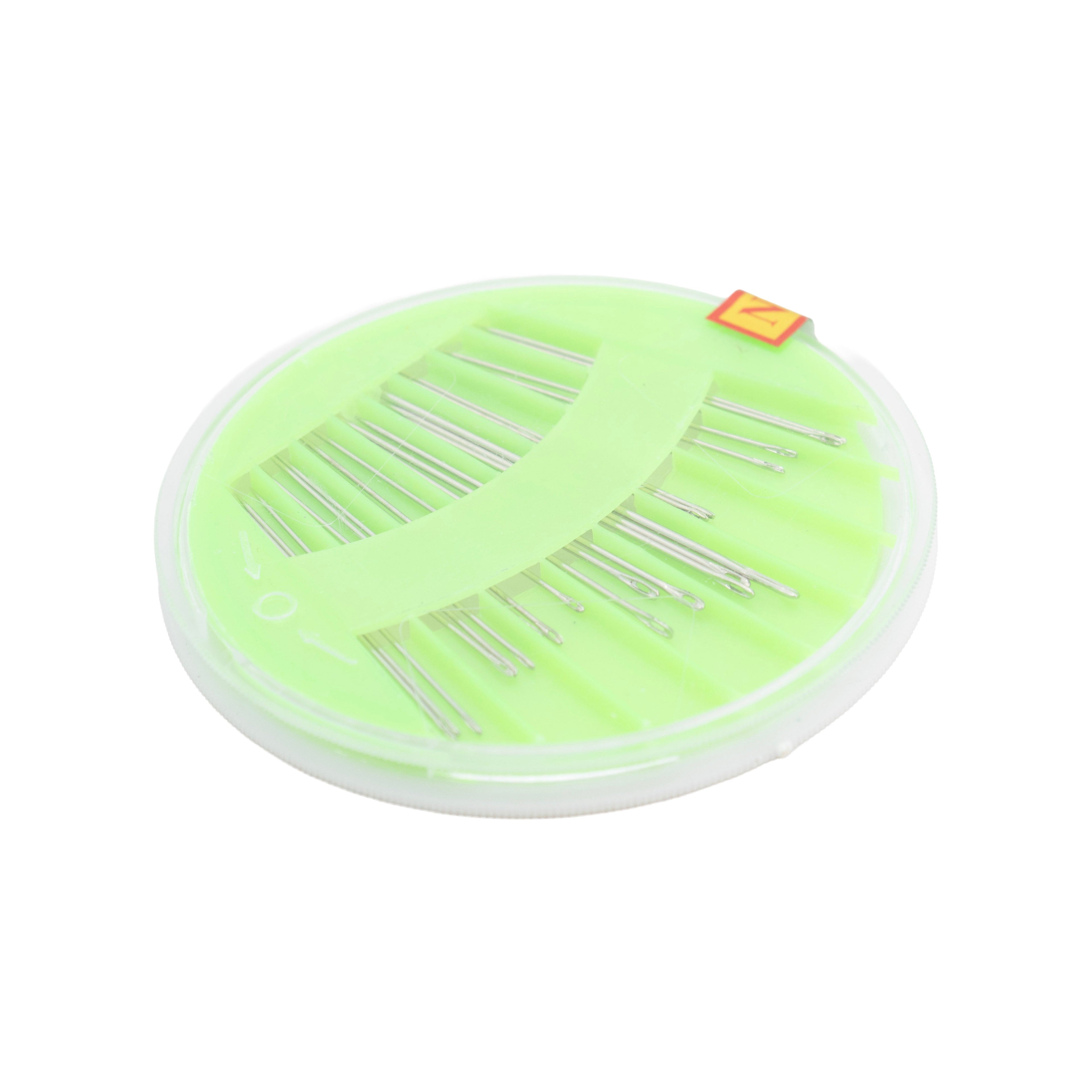 Assorted Needle Set with 1.3cm Fiberglass Measuring Tape & Small Folding Scissor Blister
