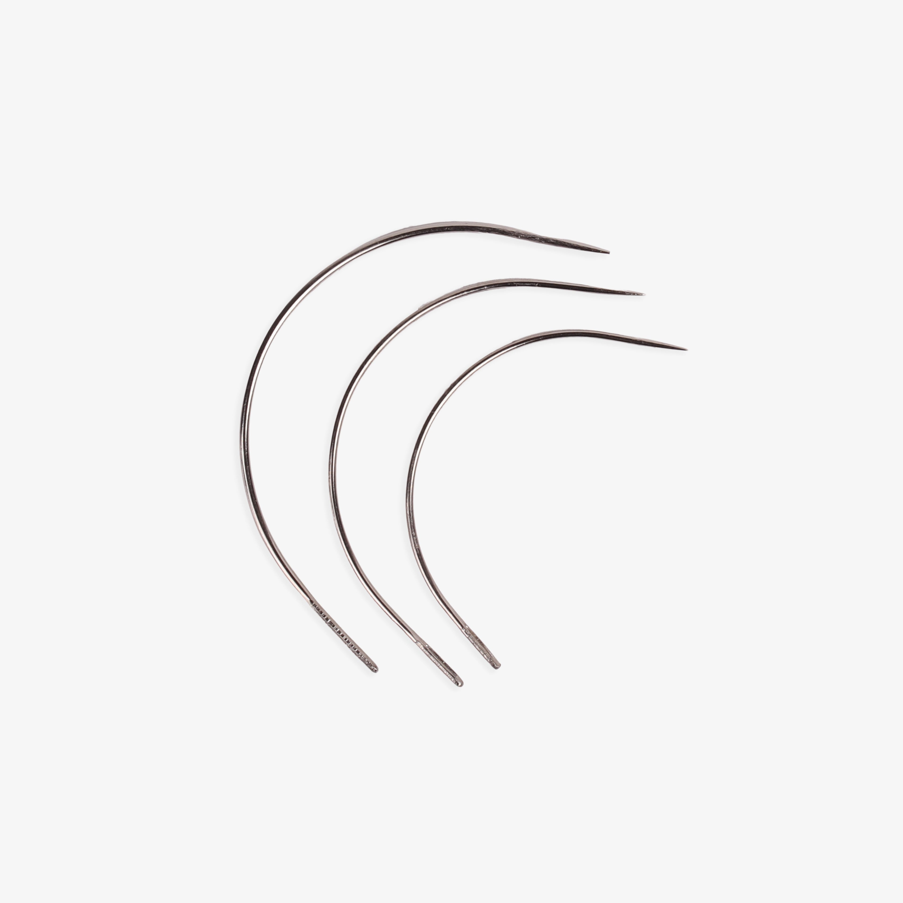 Curved Piercing Needle 3, 3.5 & 4inch 3pc Blister