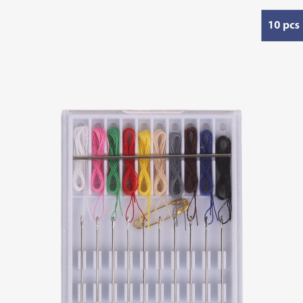 Sewing Pre Threaded Needles 10pc Blister
