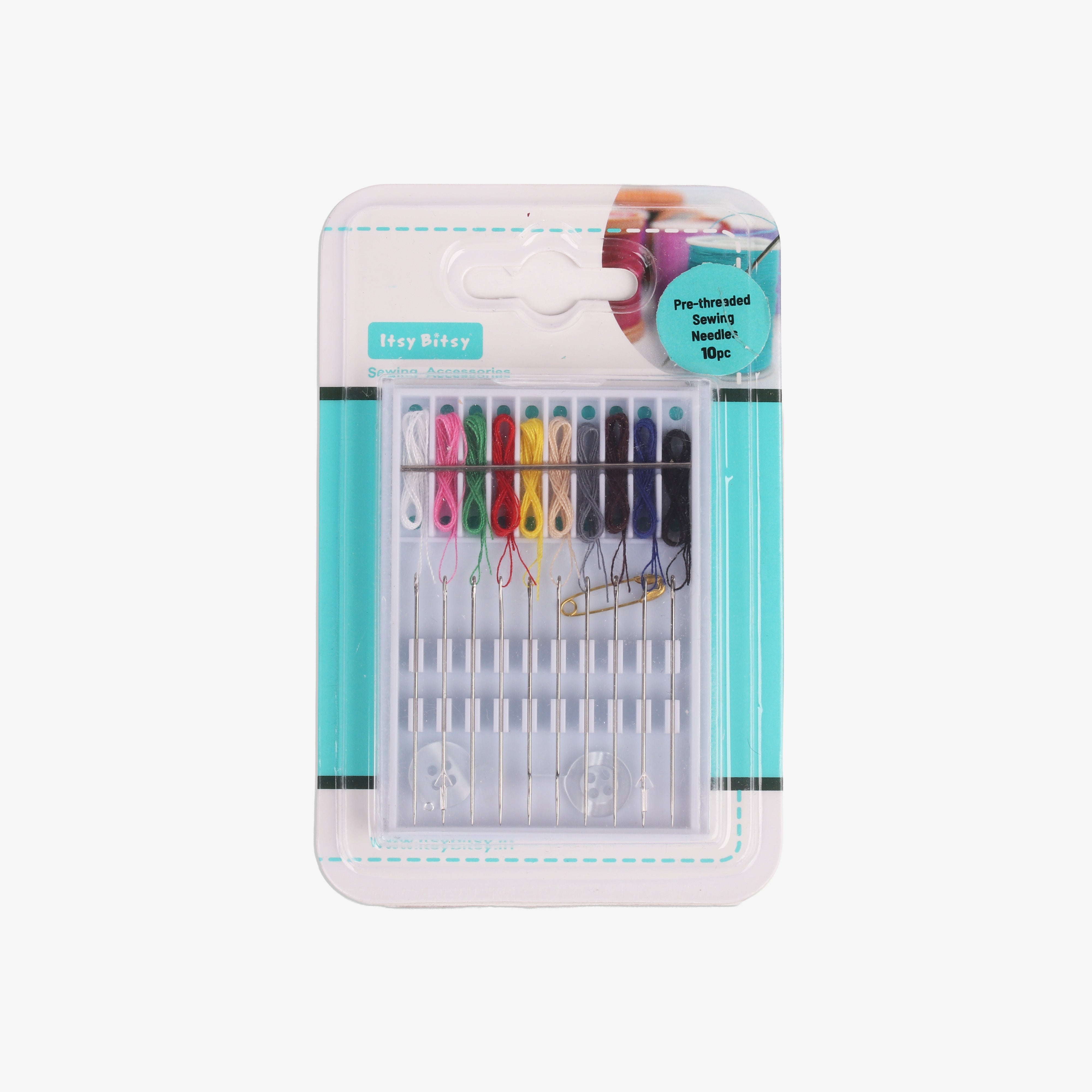 Sewing Pre Threaded Needles 10pc Blister