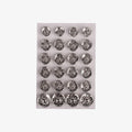 Snap Fasteners Silver 8mm X 4pc 10mm X 16pc, 12mm x 4pc, Set of 24pc Blister