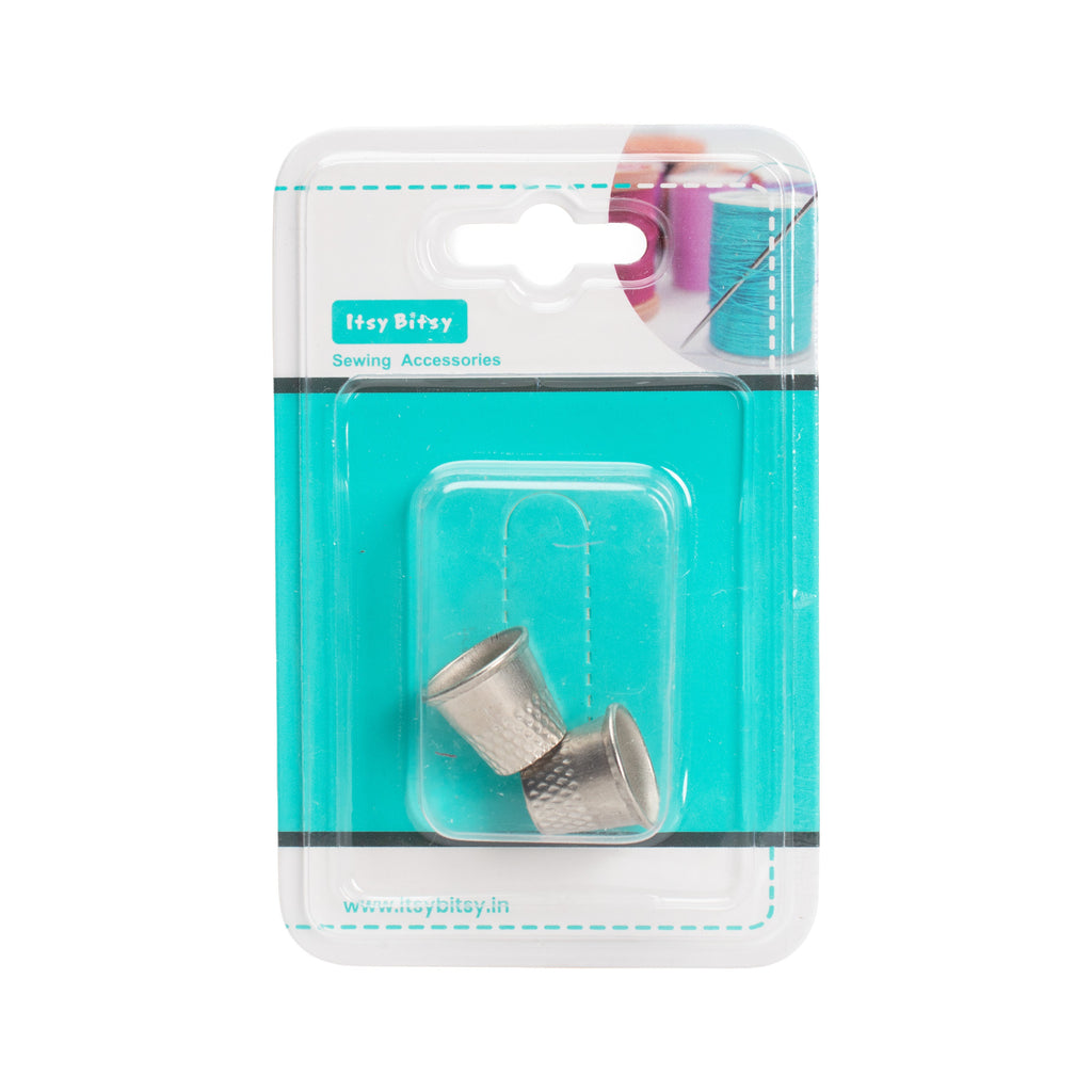 Metal Sewing Thimble Finger Protector 2pc Blister