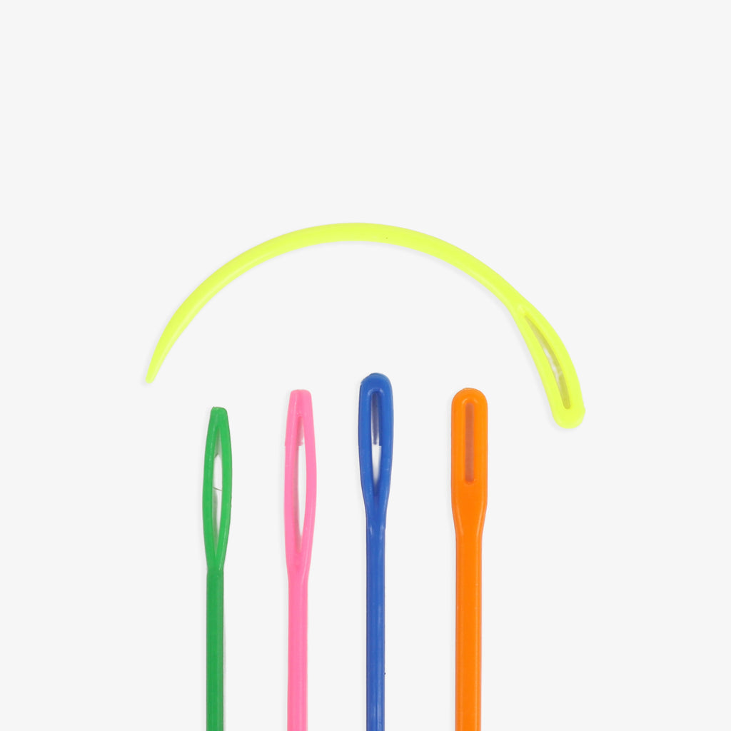 Large Eye Plastic Wool Needles Assorted Shape Set of 5pc Blister
