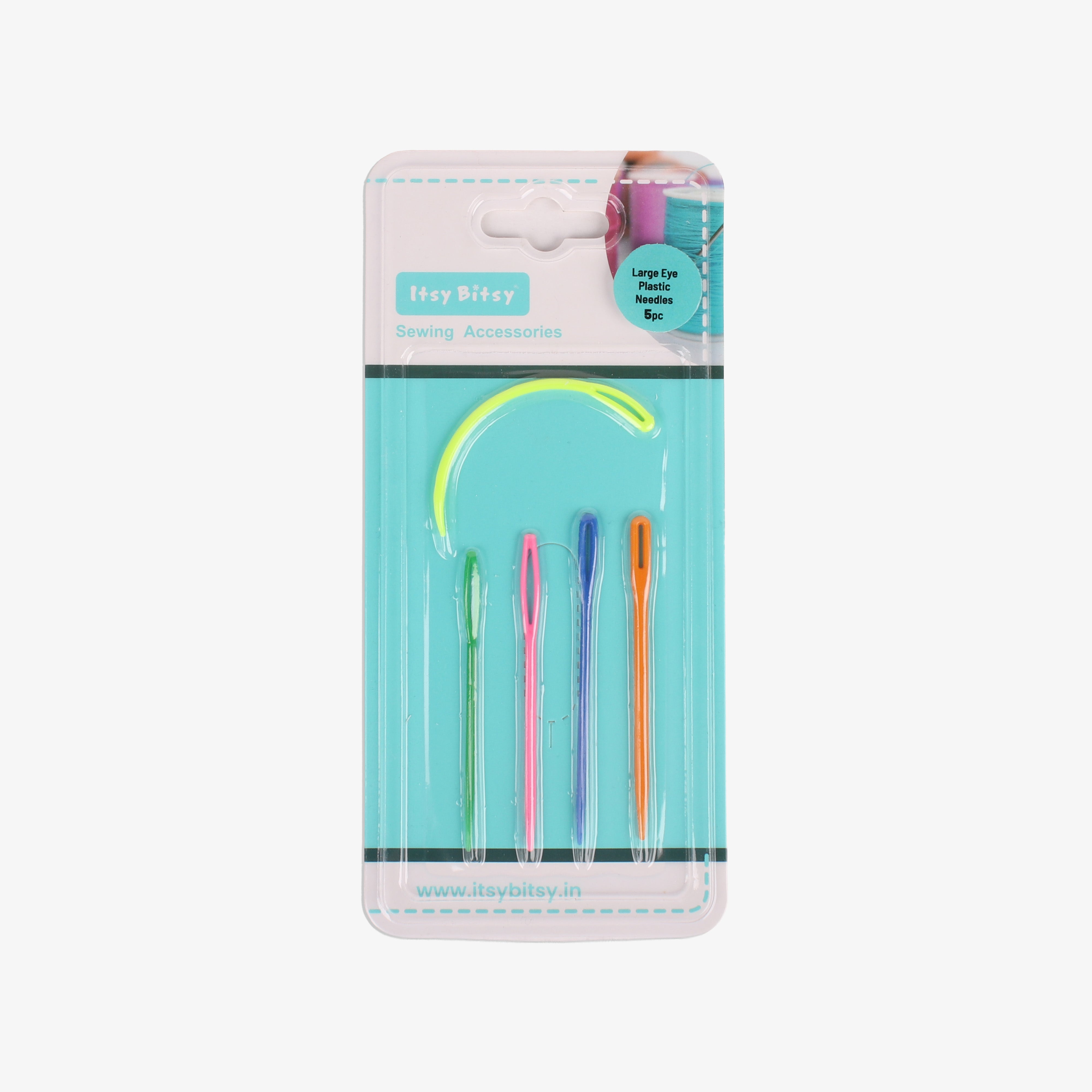 Large Eye Plastic Wool Needles Assorted Shape Set of 5pc Blister