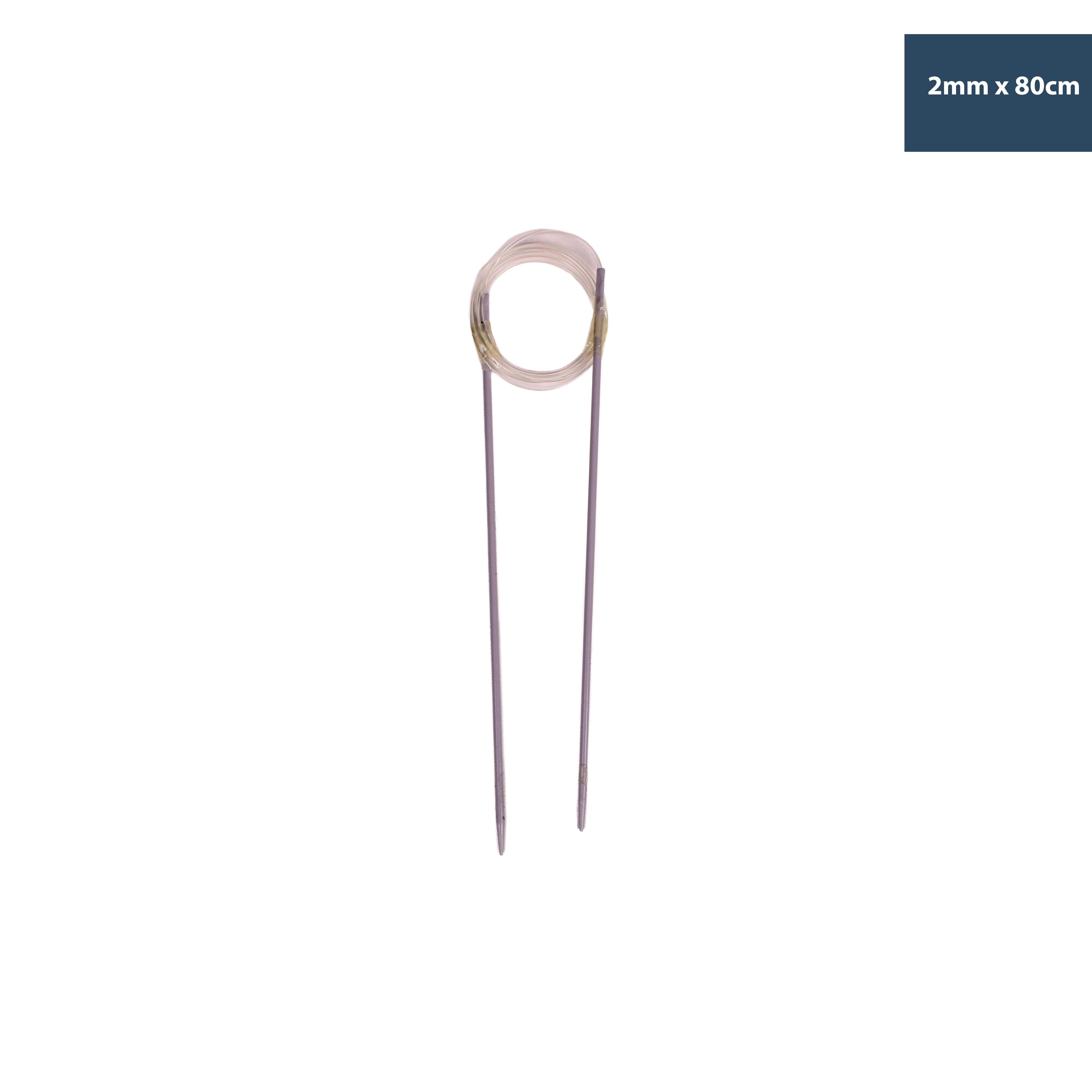 Circular Knitting Needles with Soft Cable Aluminium 2mm X 80cm 2pc Blister