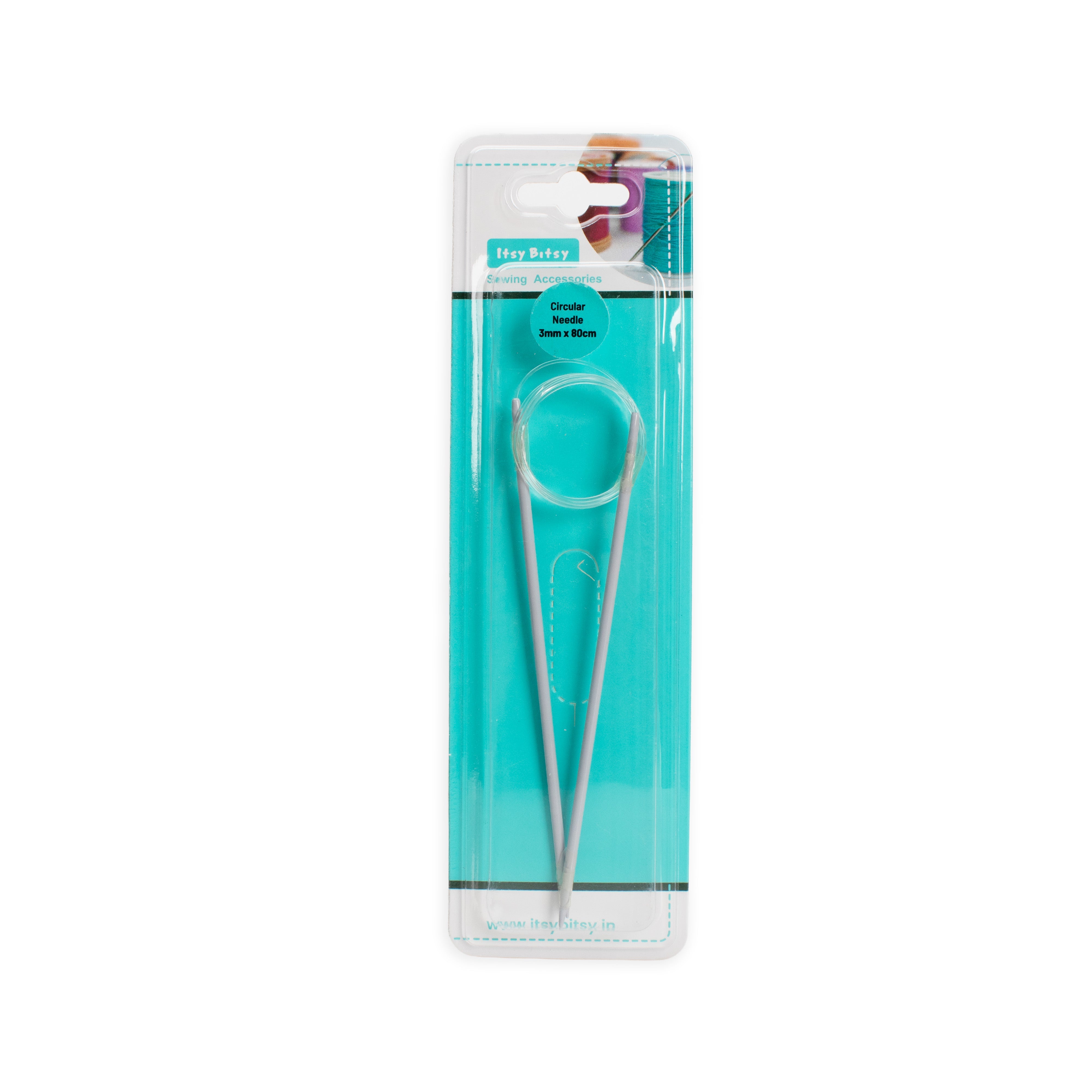 Circular Knitting Needles with Soft Cable Aluminium 3mm X 80cm 2pc Blister