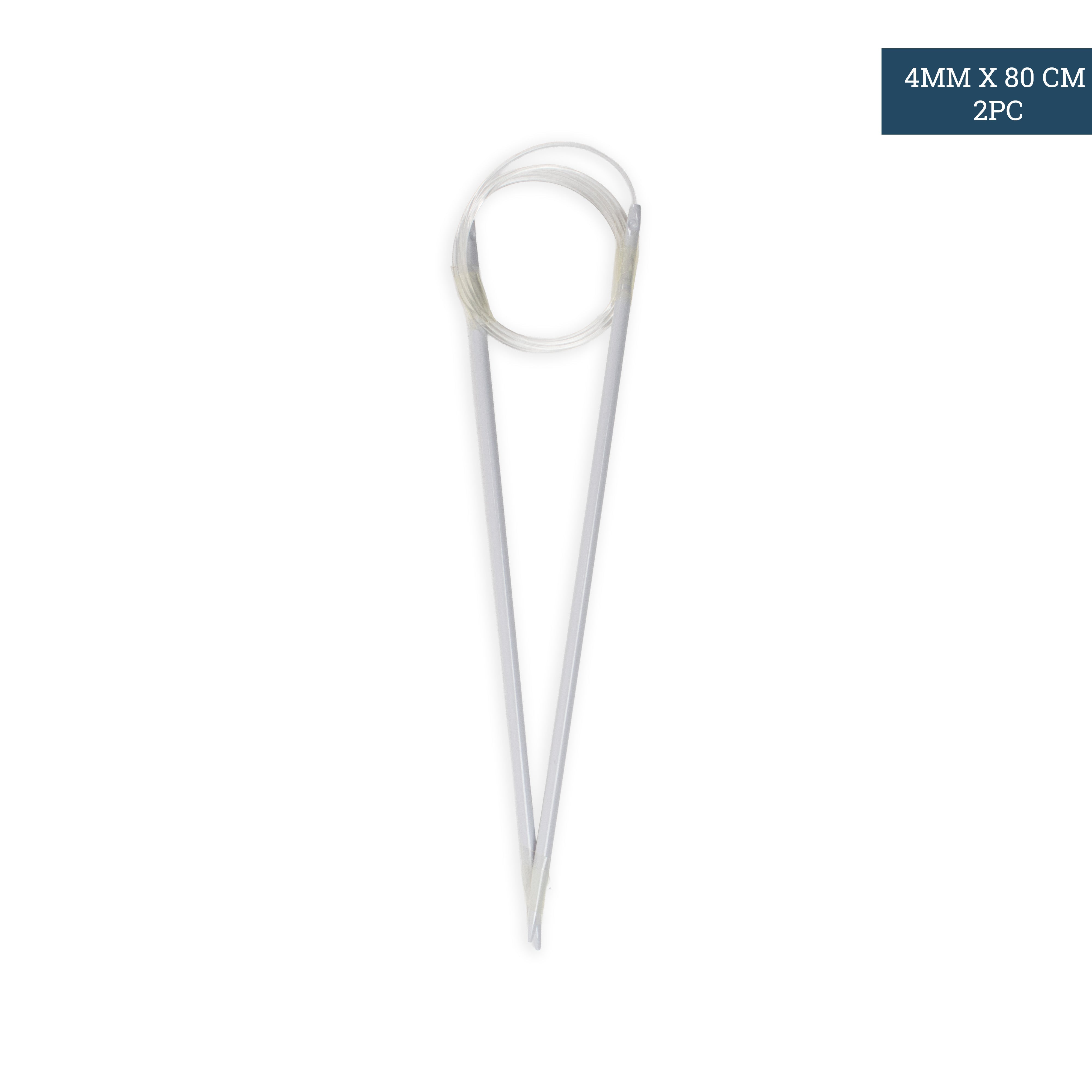 Circular Knitting Needles with Soft Cable Aluminium 4mm X 80cm 2pc Blister
