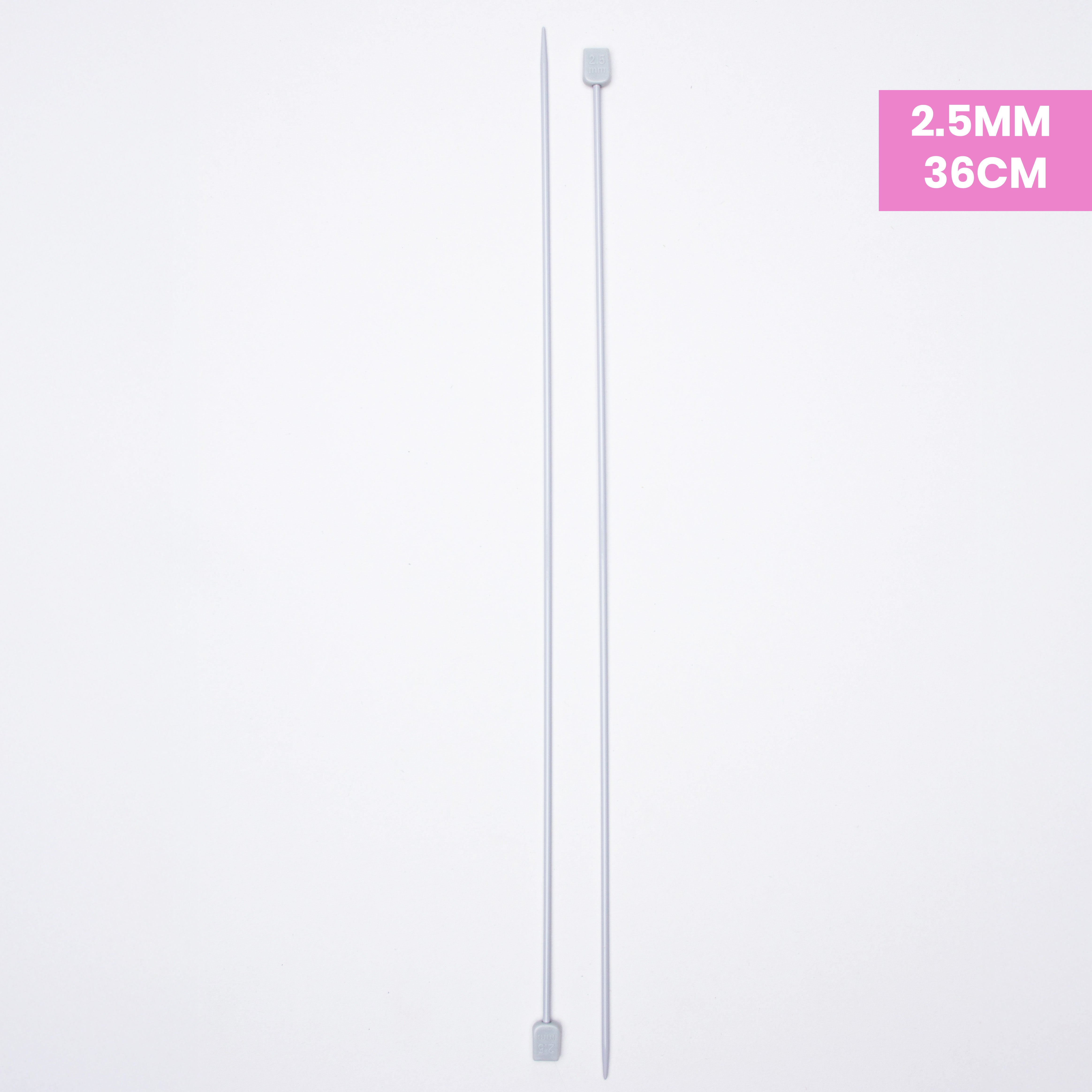 Single Pointed Aluminium Knitting Needle 2.5mm X 35cm 2pc Blister