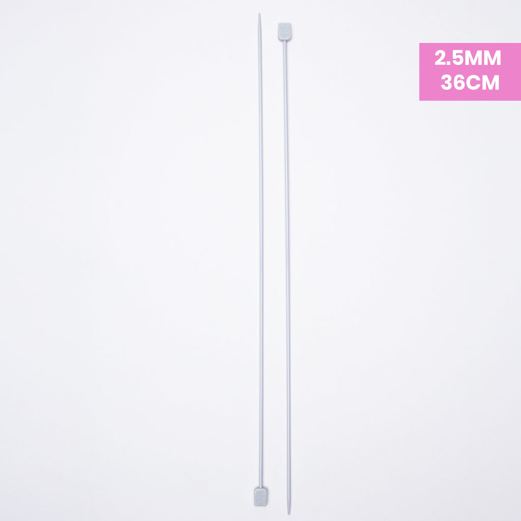 Single Pointed Aluminium Knitting Needle 2.5mm X 35cm 2pc Blister