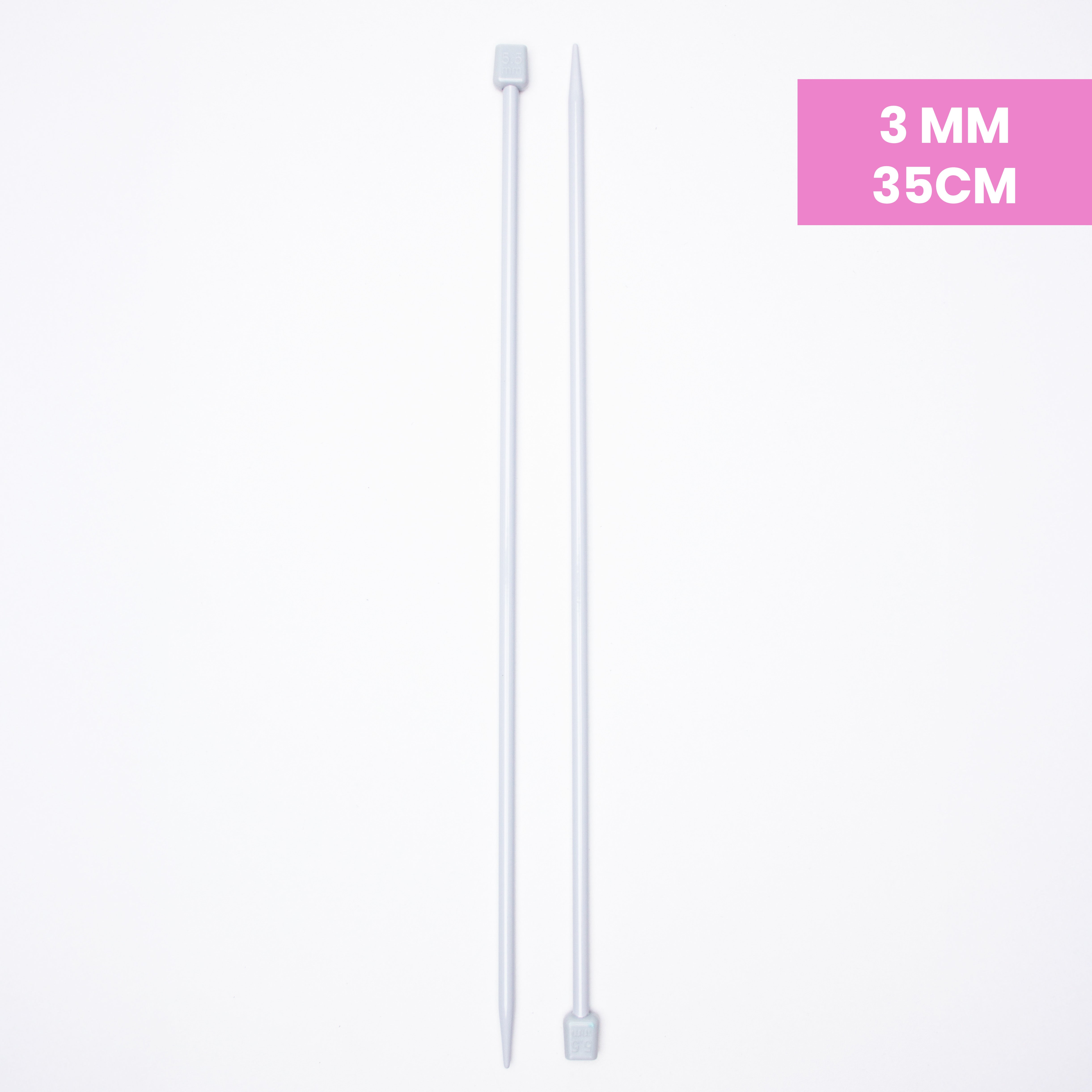 Single Pointed Aluminium Knitting Needle 3mm X 35cm 2pc Blister