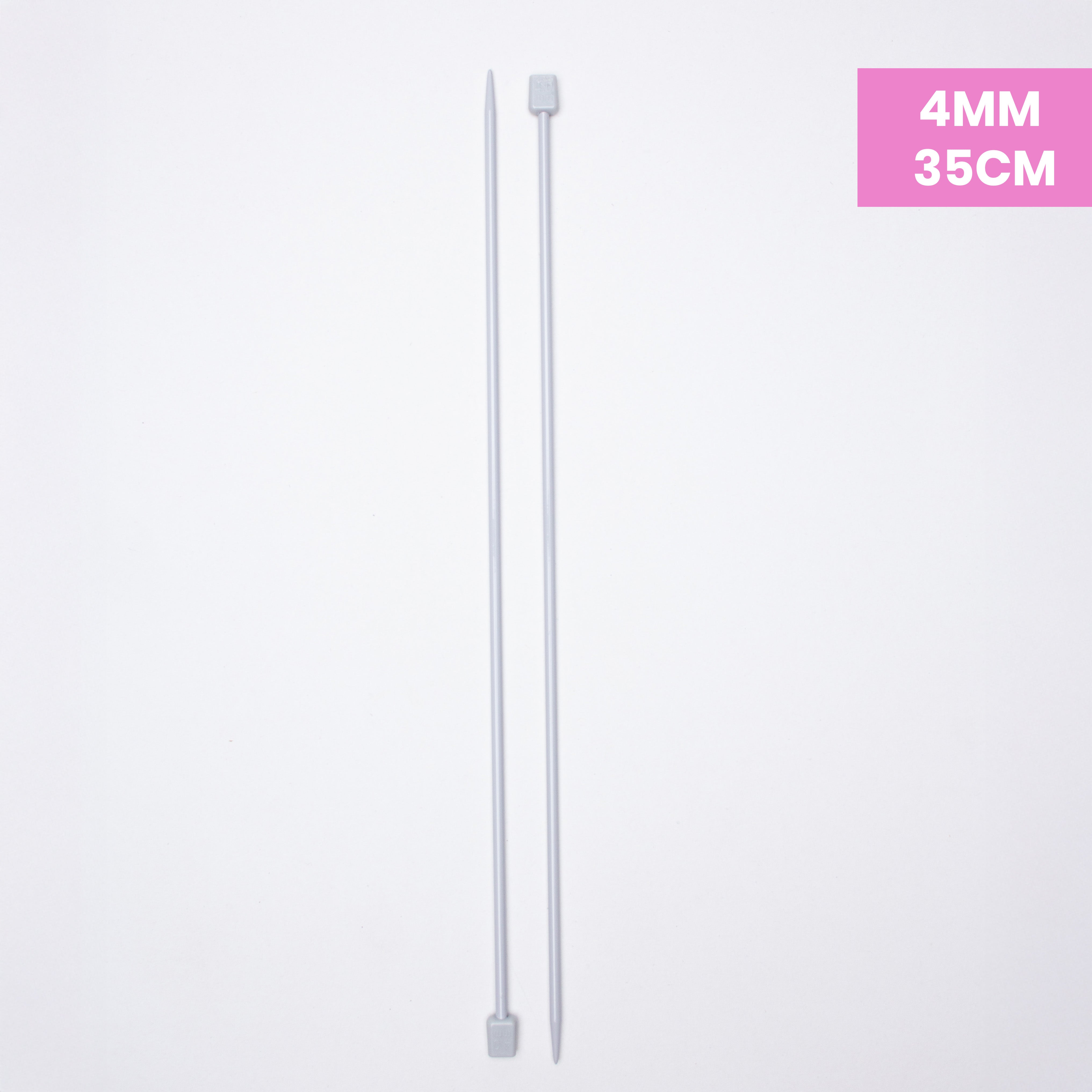 Single Pointed Aluminium Knitting Needle 4mm X 35cm 2pc Blister