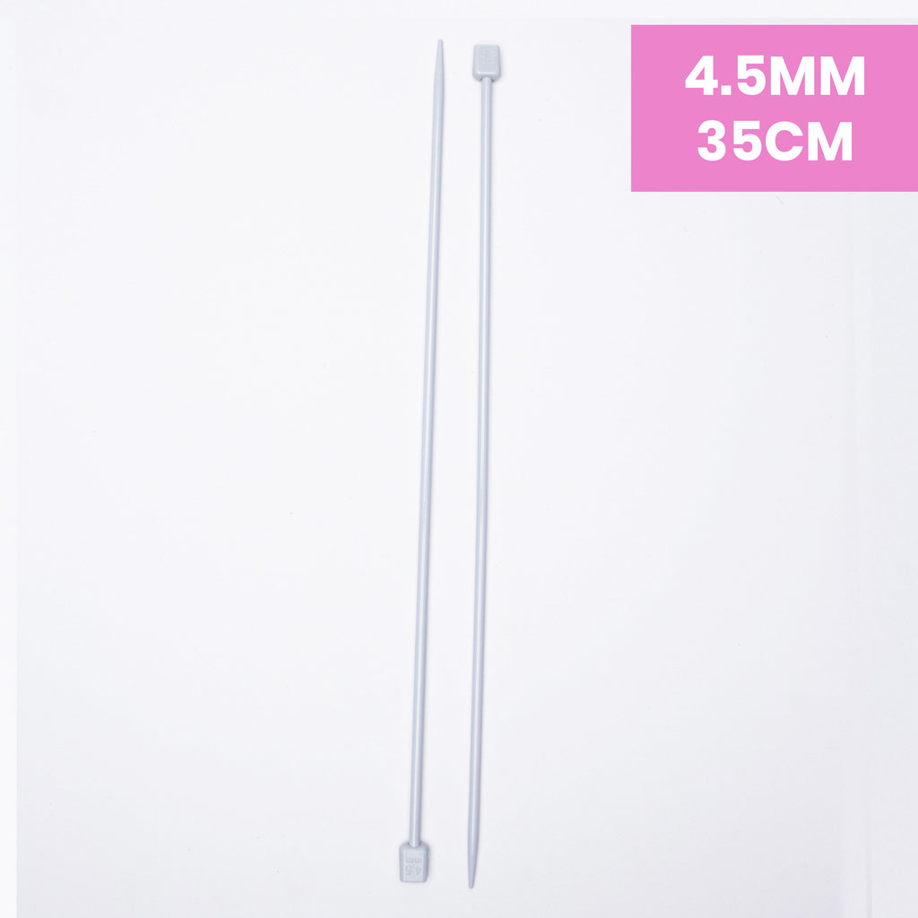 Single Pointed Aluminium Knitting Needle 4.5mm X 35cm 2pc Blister