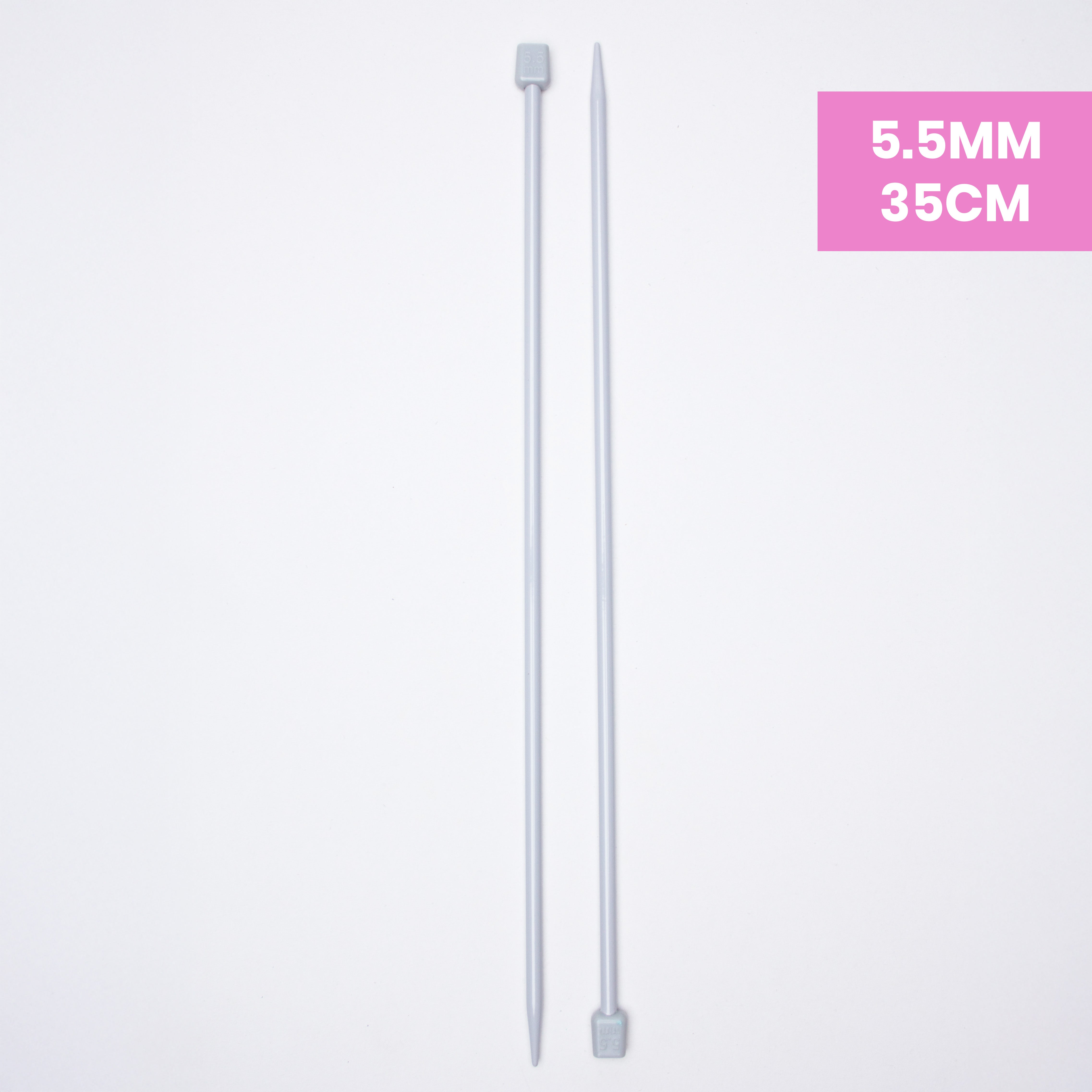 Single Pointed Aluminium Knitting Needle 5.5mm X 35cm 2pc Blister