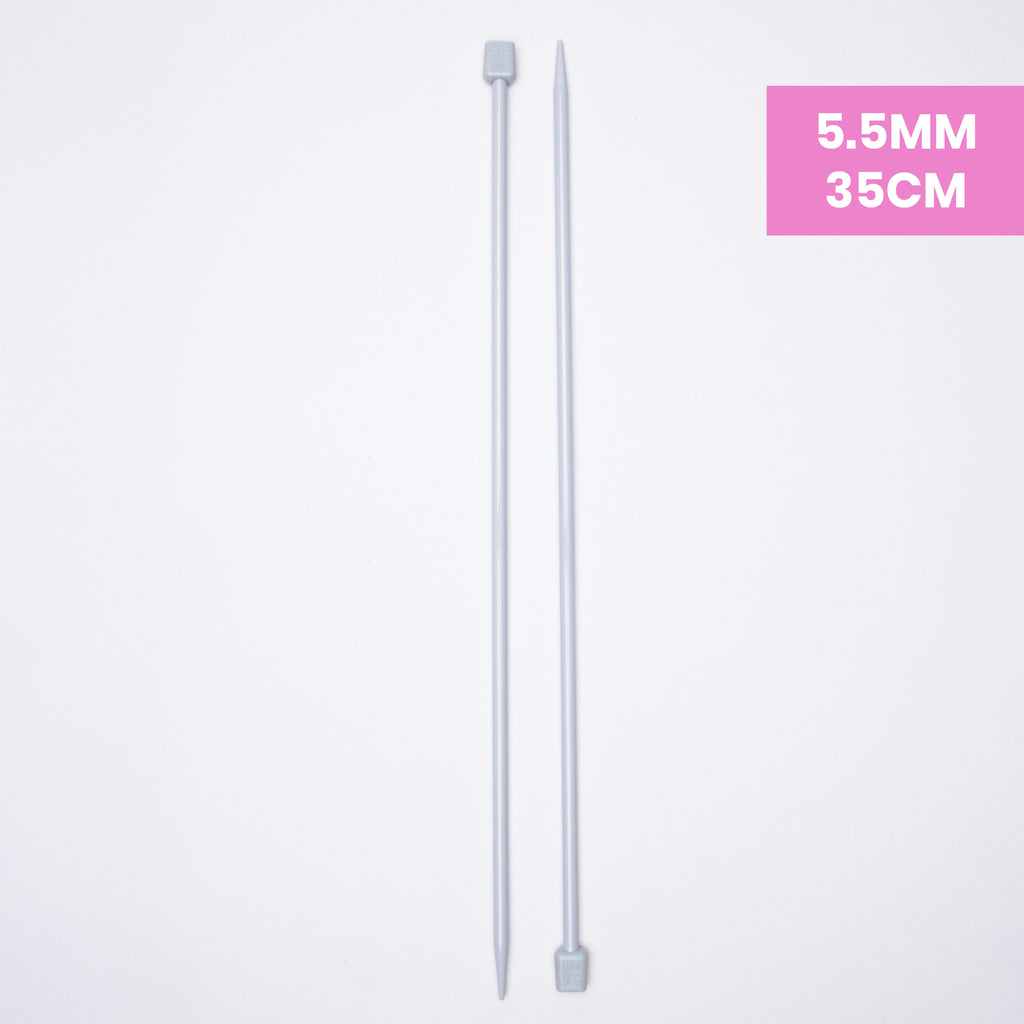 Single Pointed Aluminium Knitting Needle 5.5mm X 35cm 2pc Blister