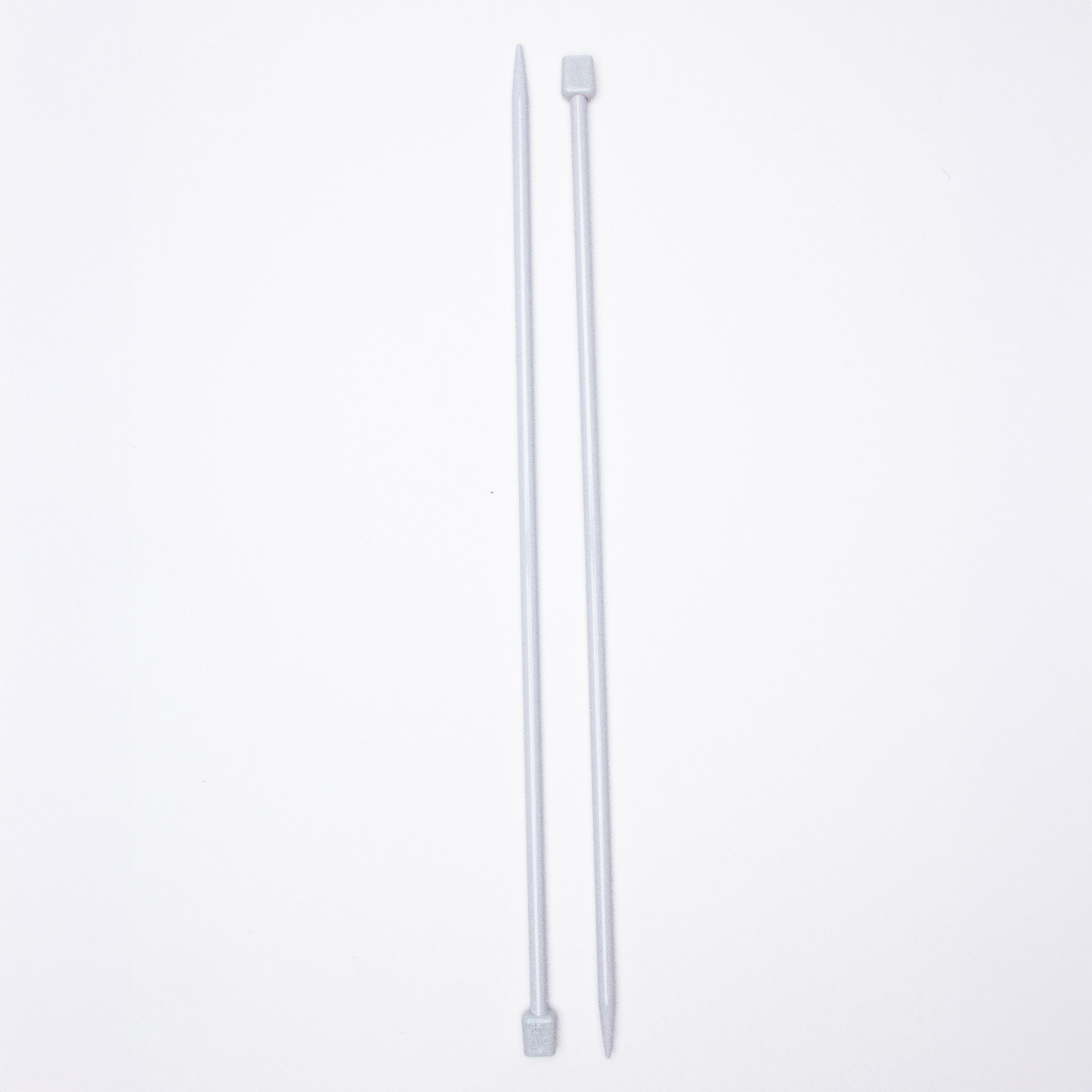 Single Pointed Aluminium Knitting Needle 6mm X 35cm 2pc Blister