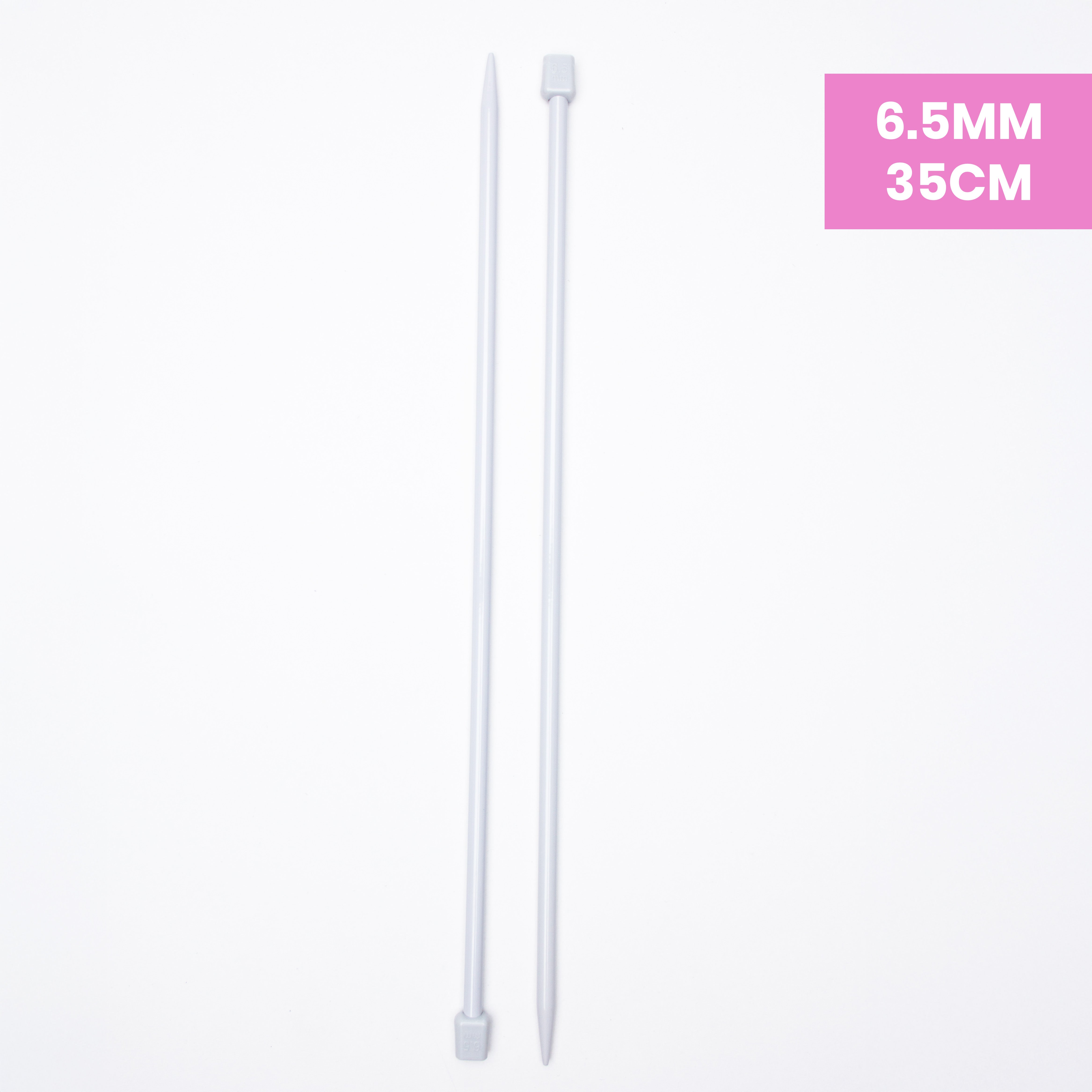 Single Pointed Aluminium Knitting Needle 6.5mm X 35cm 2pcs Blister