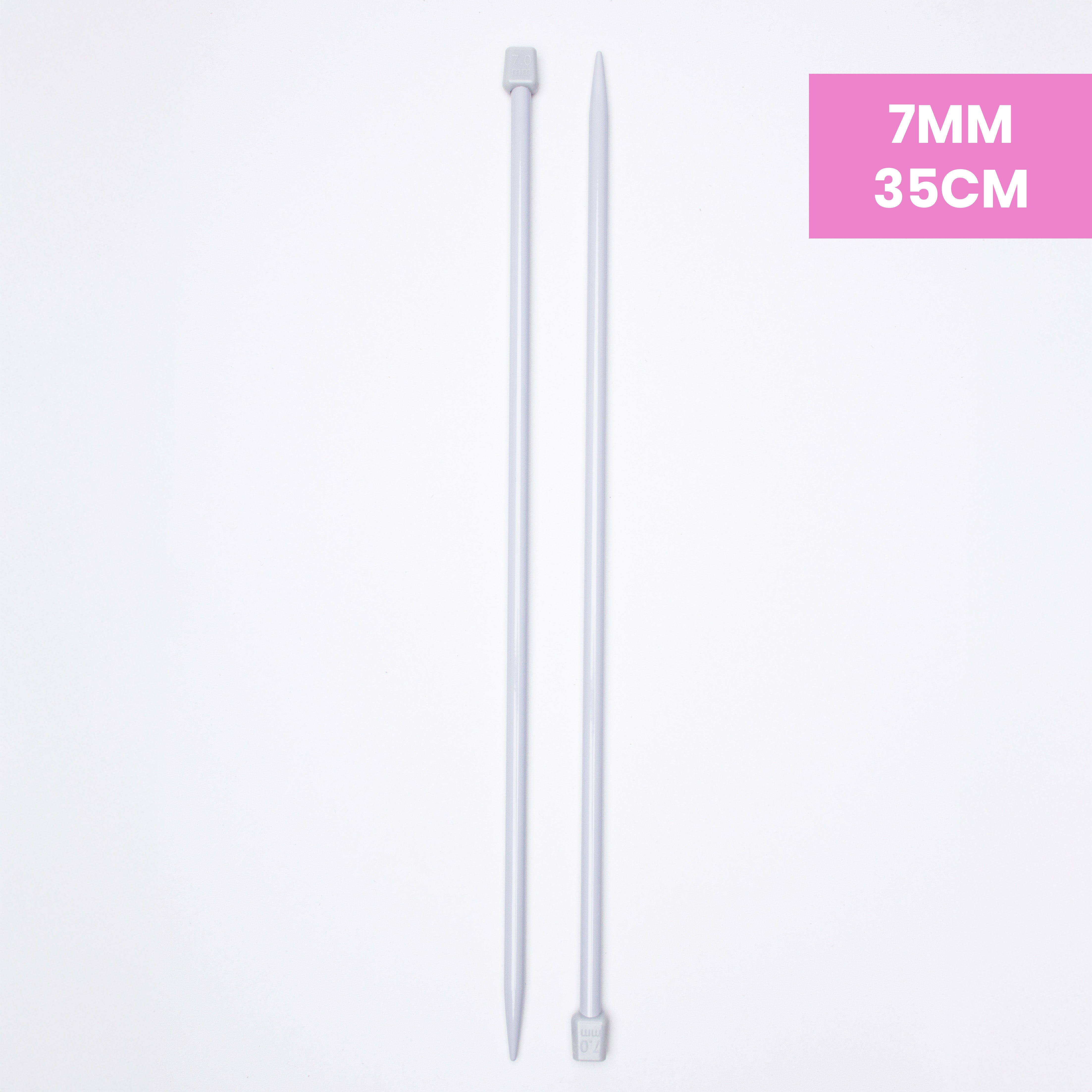 Single Pointed Aluminium Knitting Needle 7mm X 35cm 2pc Blister