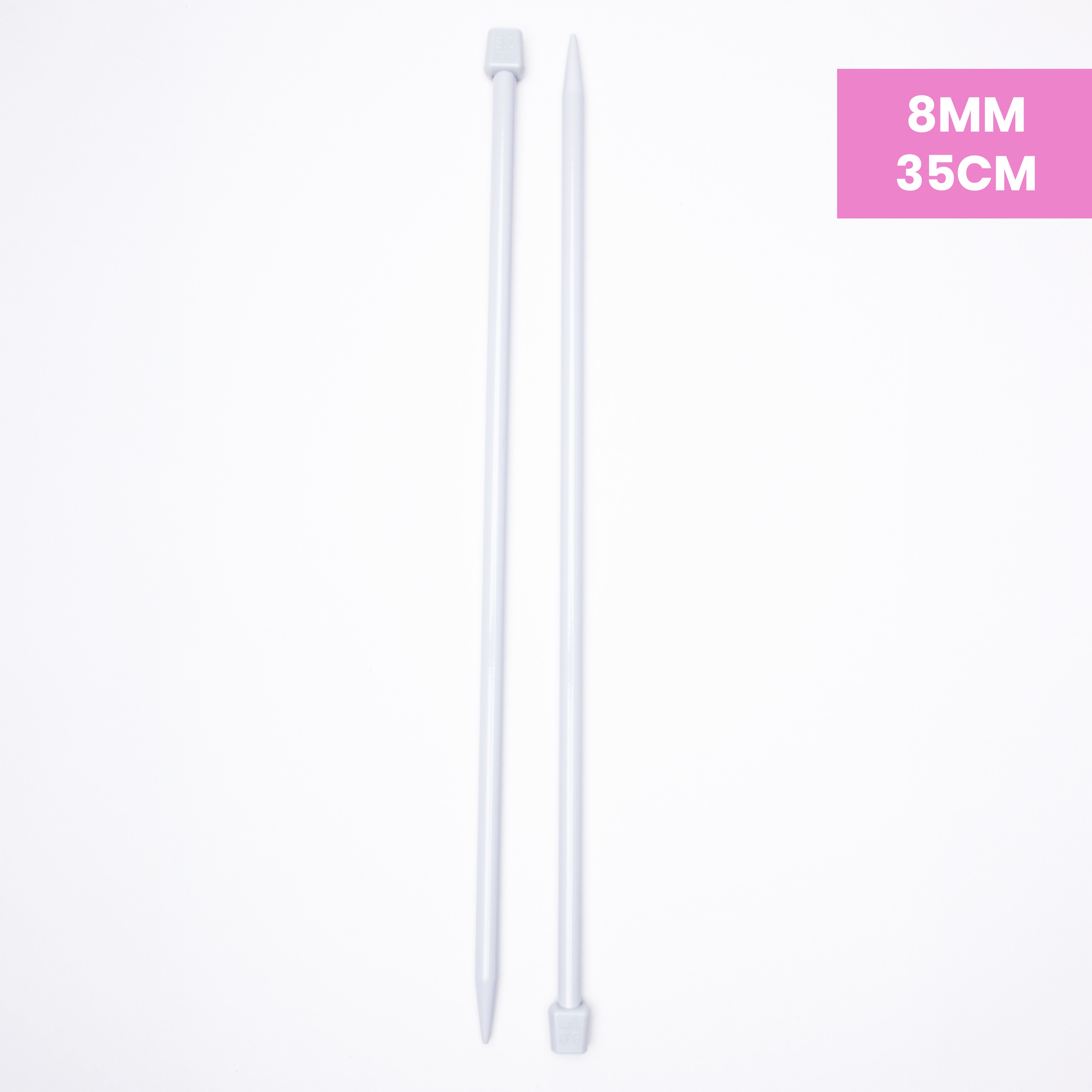 Single Pointed Aluminium Knitting Needle 8mm X 35cm 2pc Blister