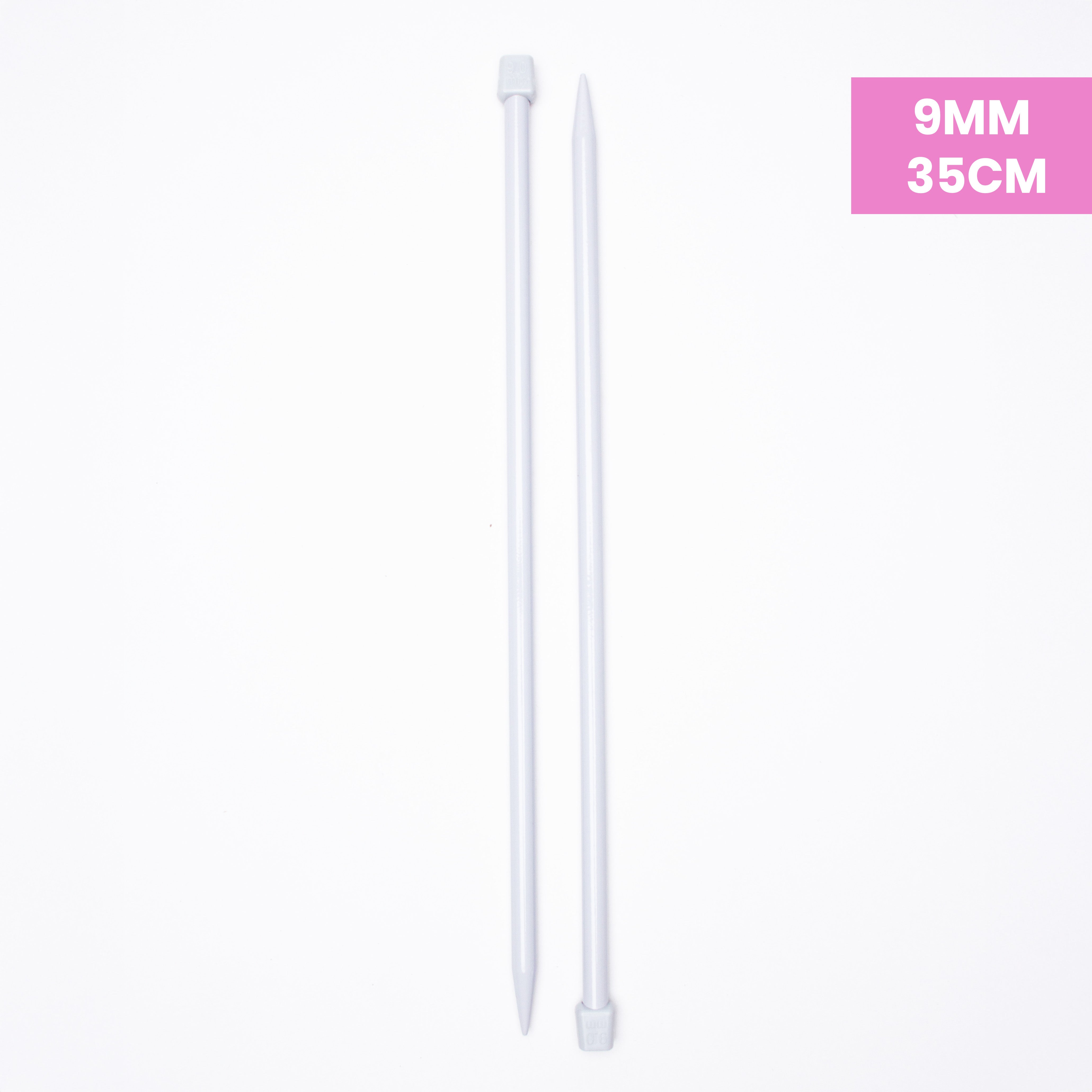 Single Pointed Aluminium Knitting Needle 9mm X 35cm 2pc Blister