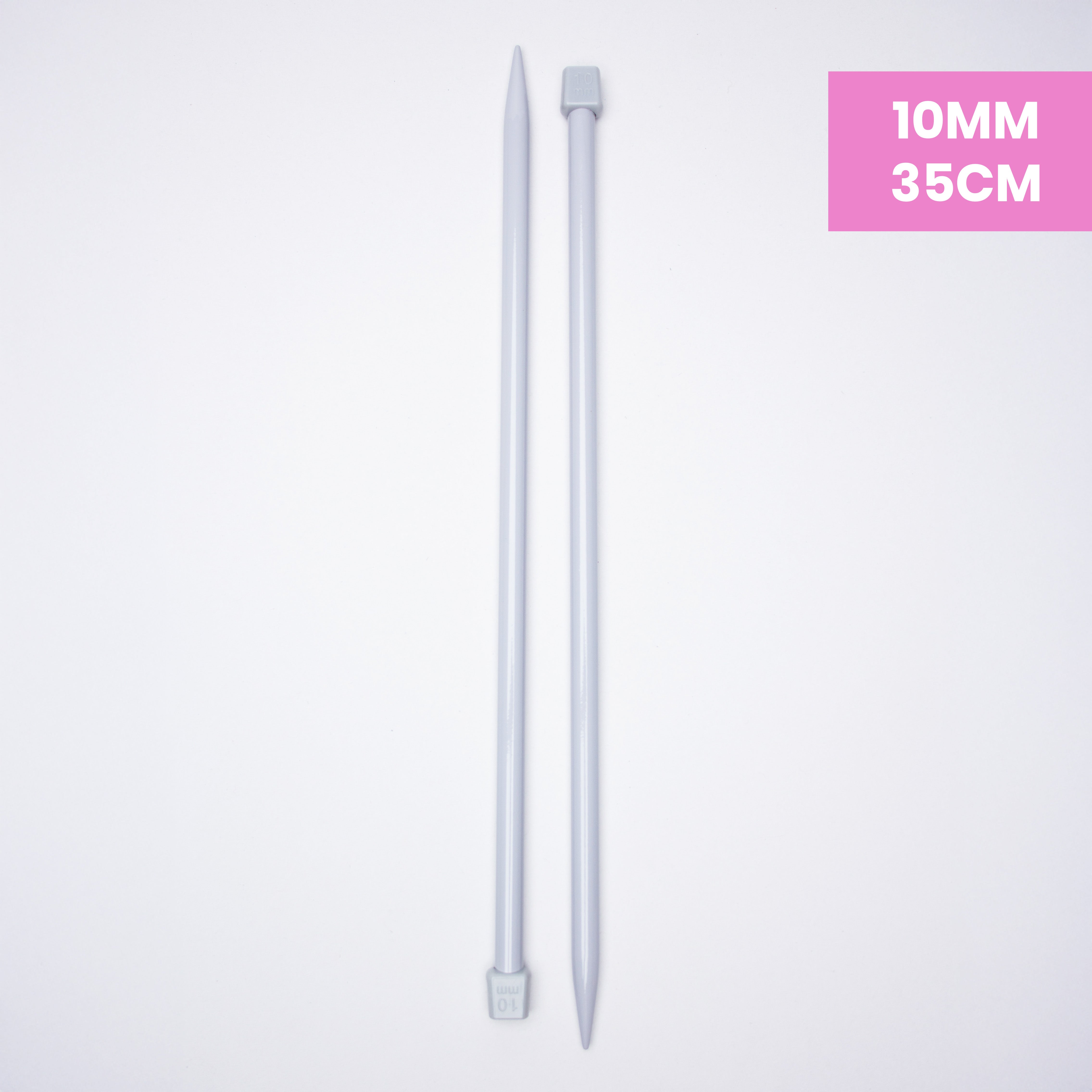 Single Pointed Aluminium Knitting Needle 10mm X 35cm 2pc Blister