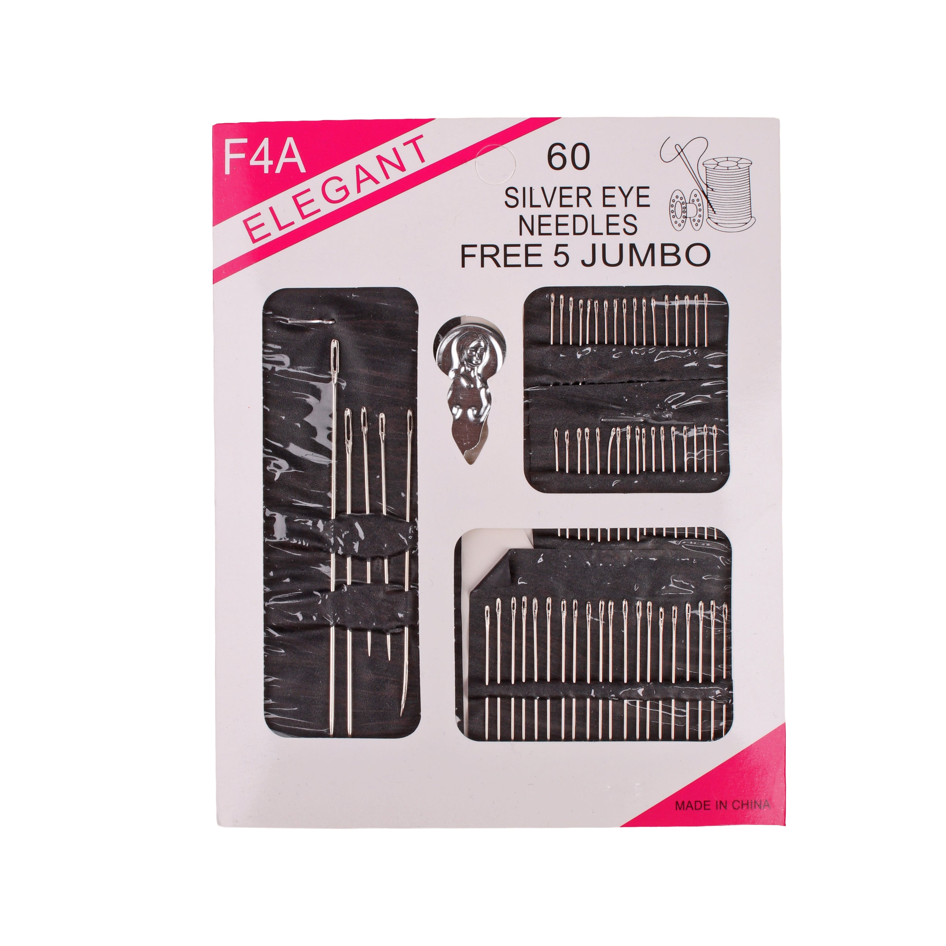 Silver Eye Needle 60 Pieces Assorted SizesHC
