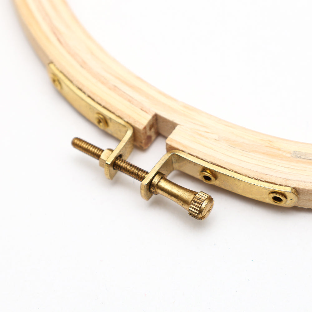 Pine Wooden Embroidery Hoop Oval With Brass Screw 8Inch #35425 1 Pc