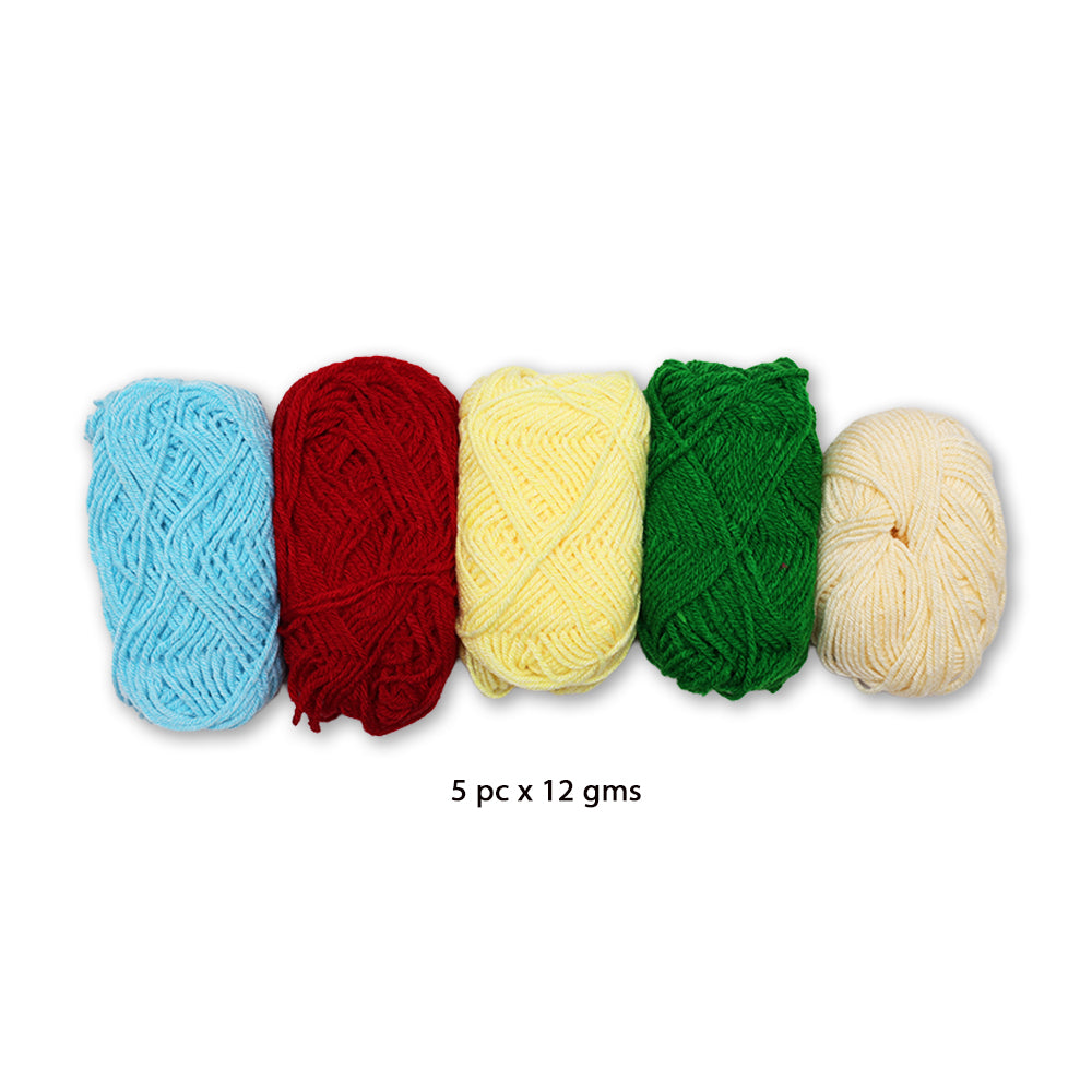Woolen Yarn Multi Colour 5 Pcsx12Gm