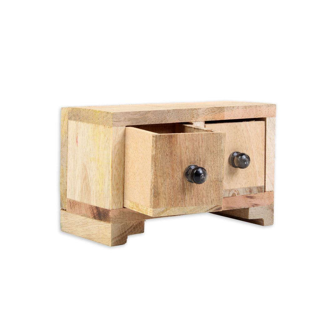 Wooden Double Drawer Organizer (2 Compartments) 3 X 3.5 X 6inch 1pc