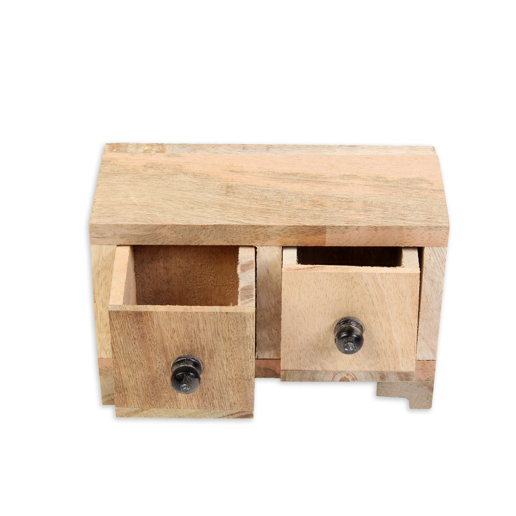 Wooden Double Drawer Organizer (2 Compartments) 3 X 3.5 X 6inch 1pc