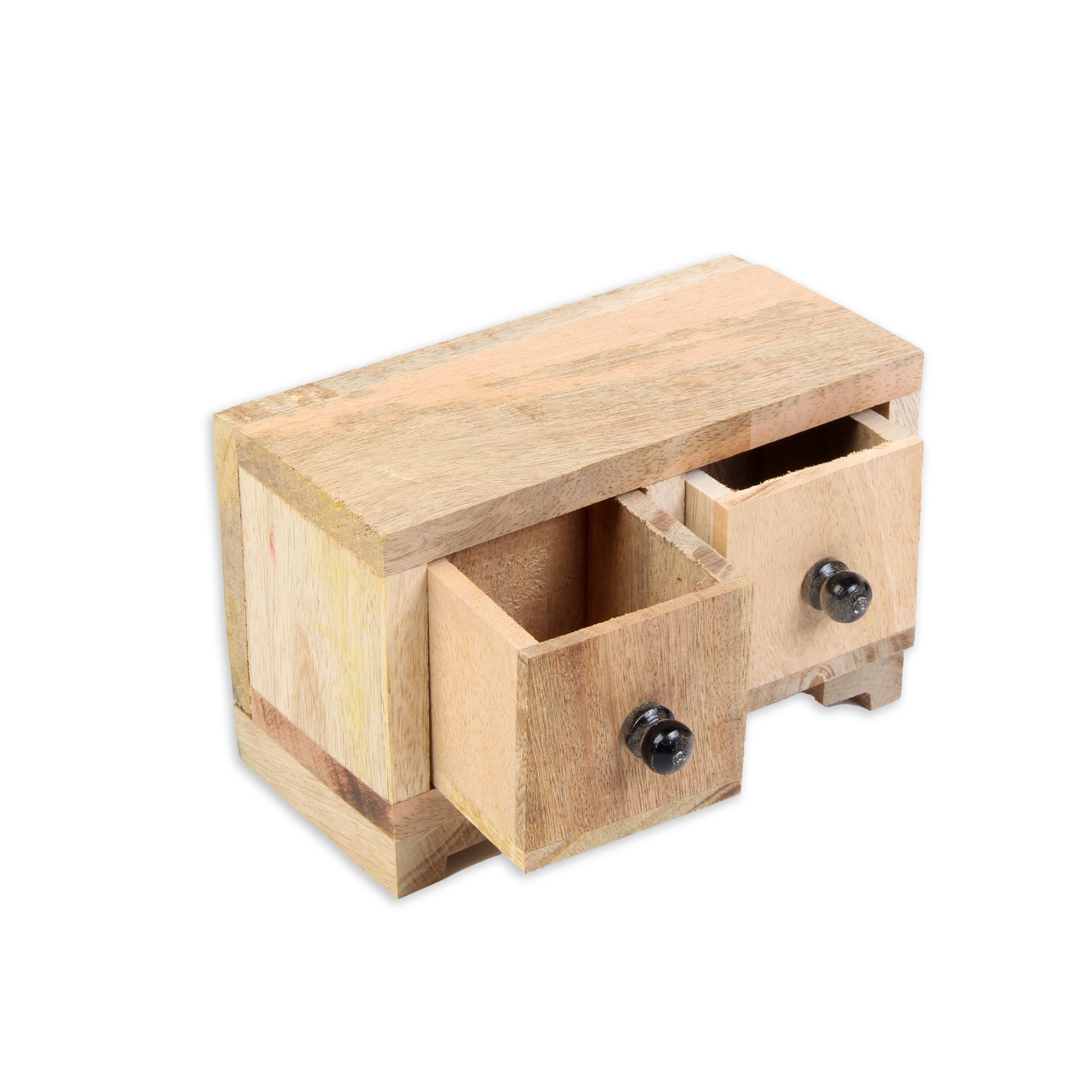 Wooden Double Drawer Organizer (2 Compartments) 3 X 3.5 X 6inch 1pc