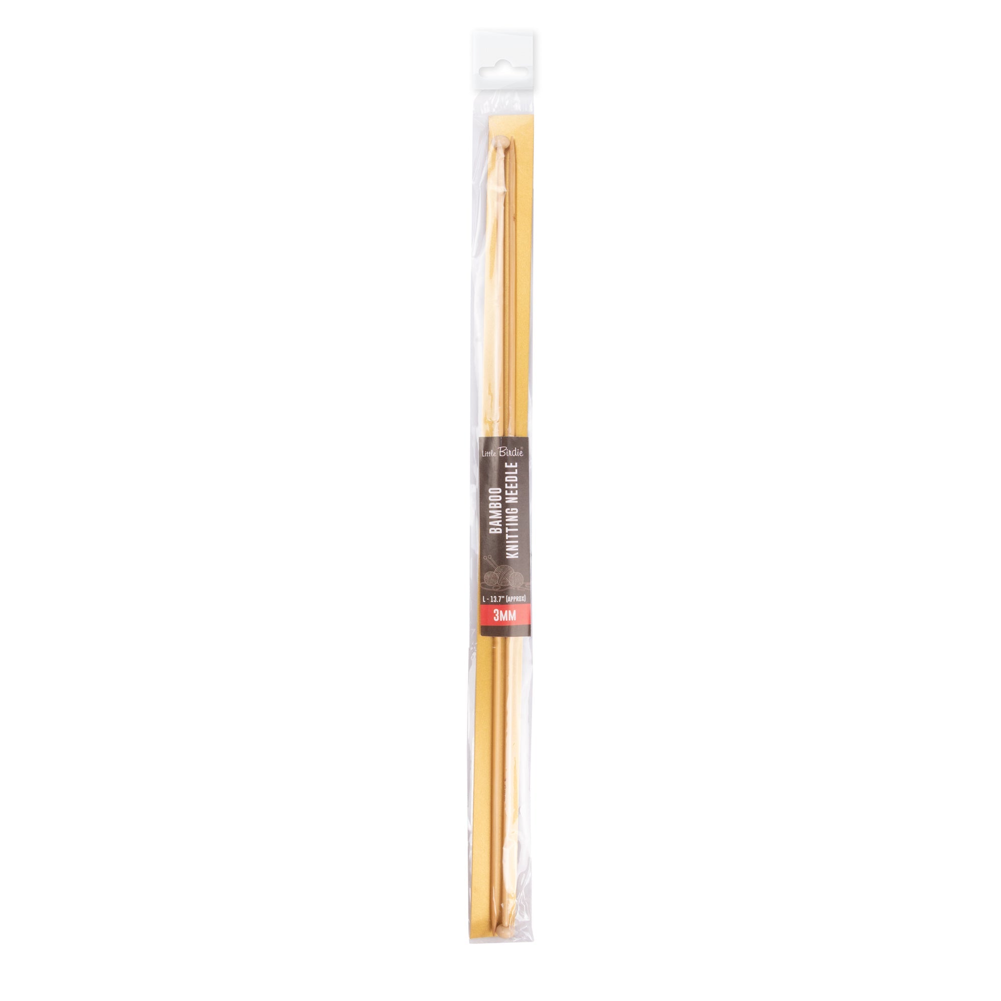 Bamboo Knitting Needles Natural 3mm X 35cm 2pc