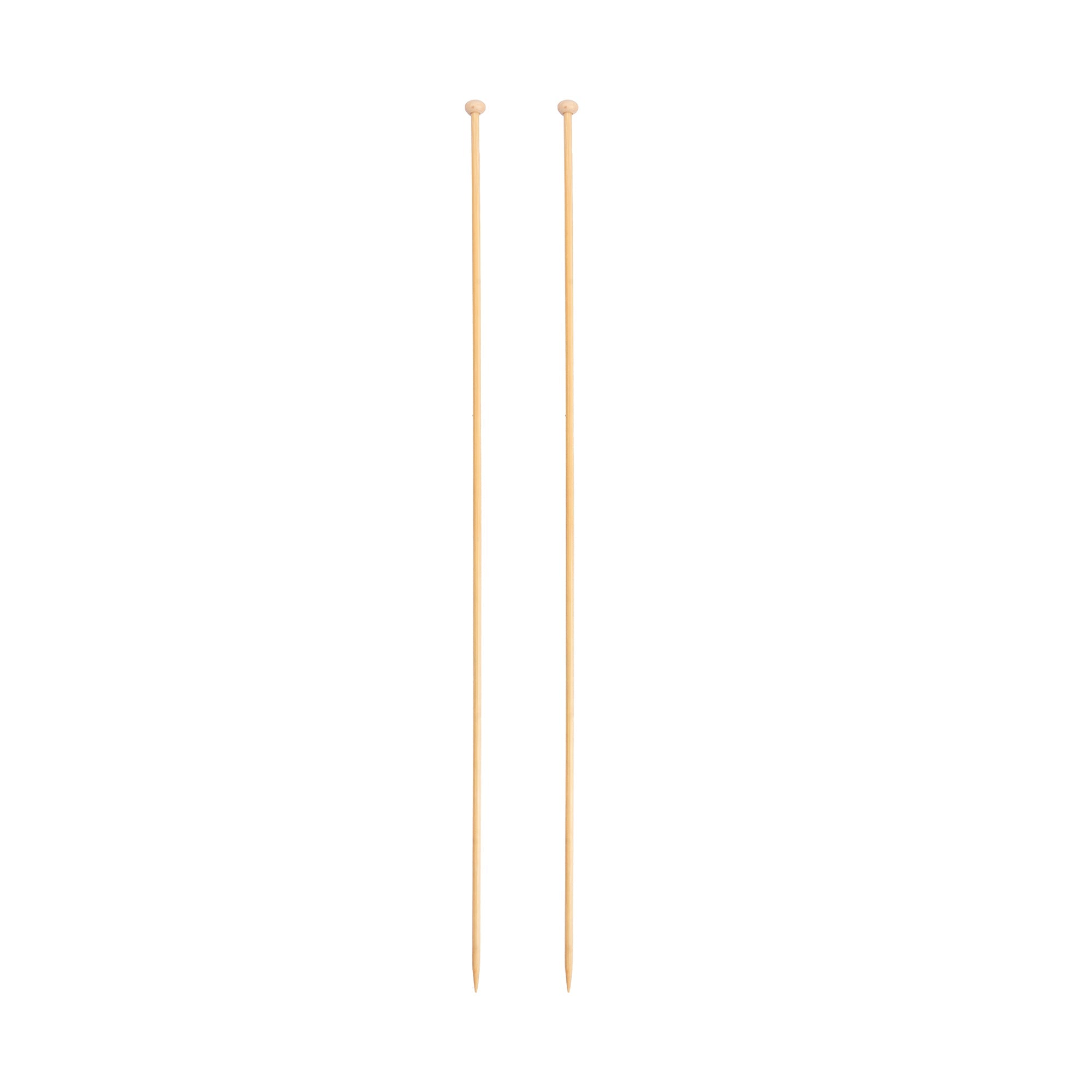 Bamboo Knitting Needles Natural 3.25mm X 35cm 2pc