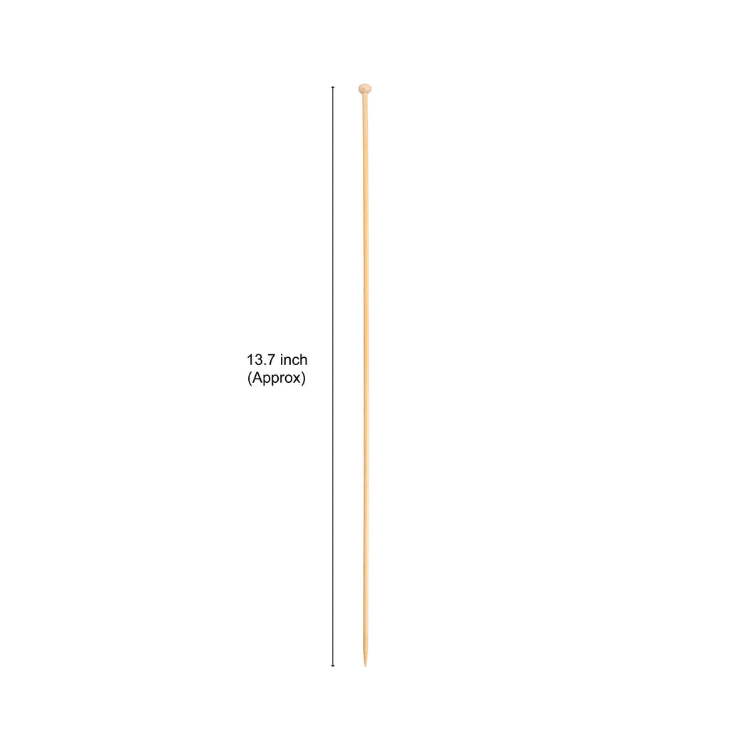 Bamboo Knitting Needles Natural 3.25mm X 35cm 2pc
