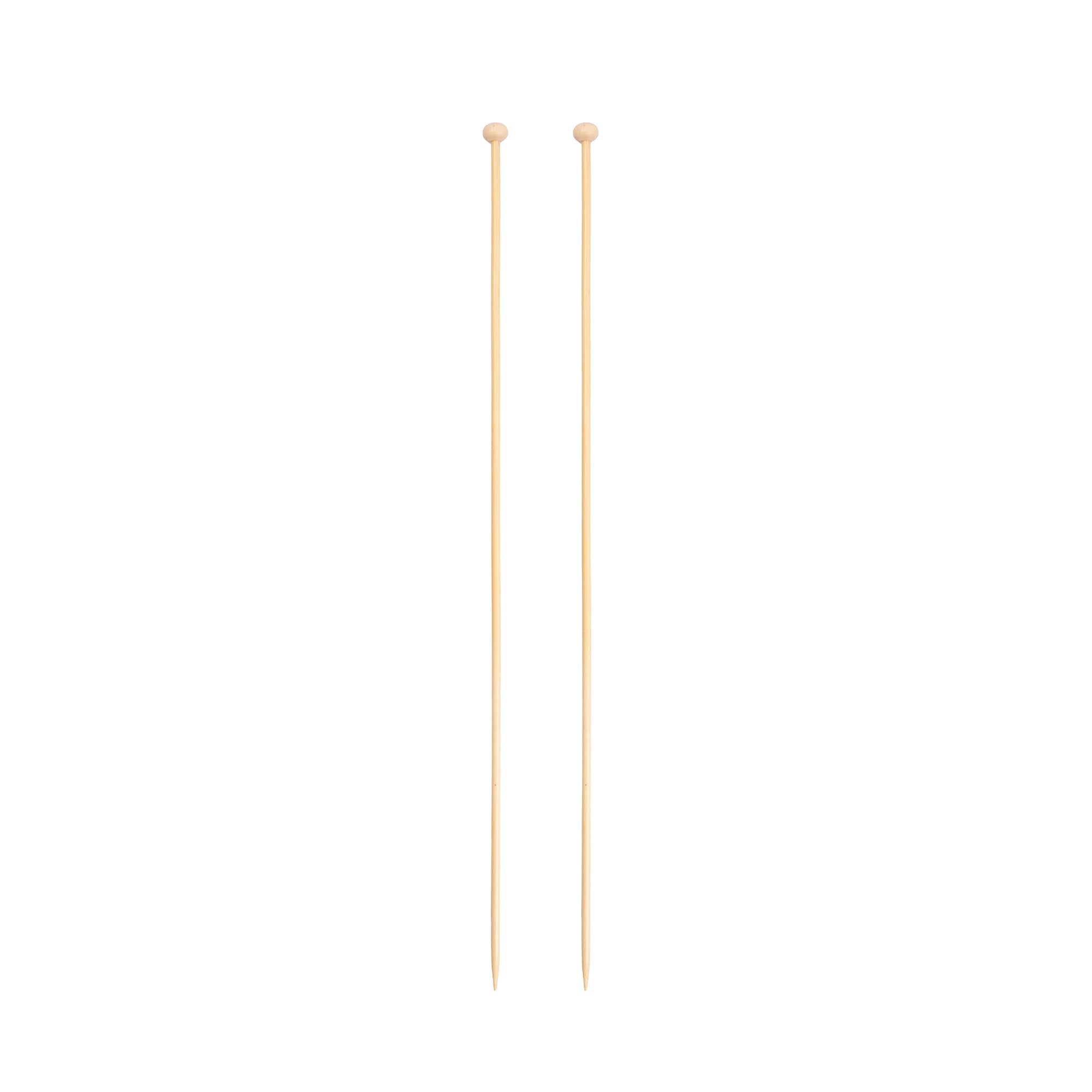 Bamboo Knitting Needles Natural 3.5mm X 35cm 2pc