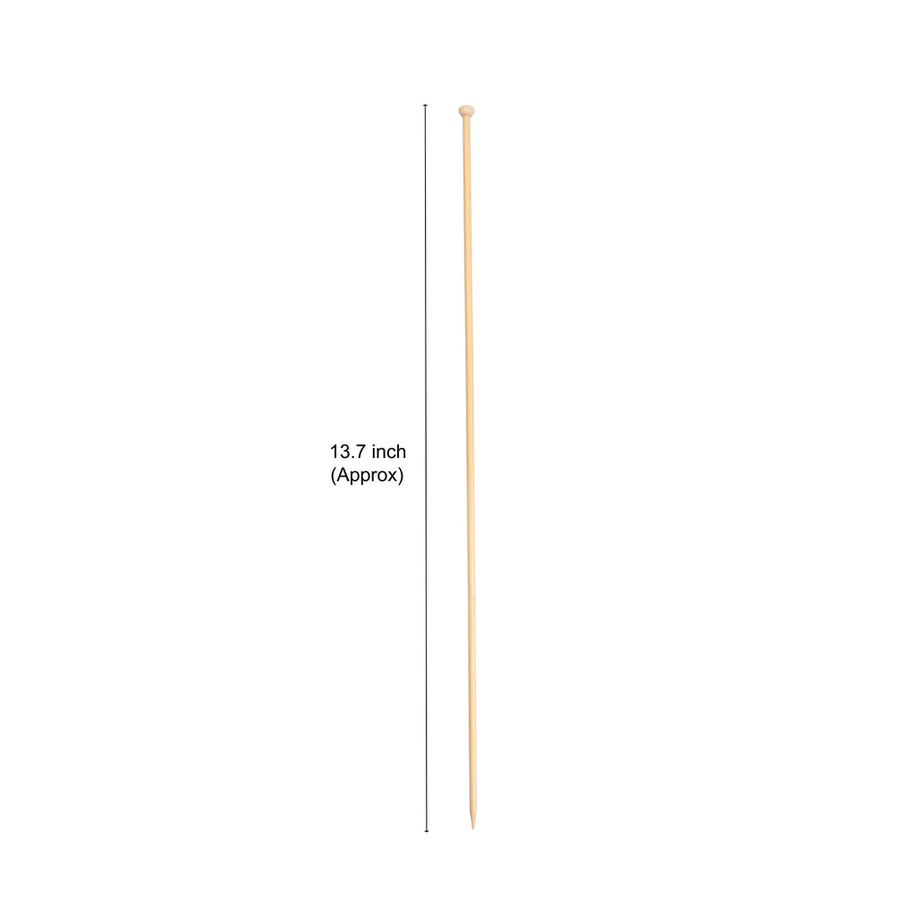 Bamboo Knitting Needles Natural 3.75mm X 35cm 2pc